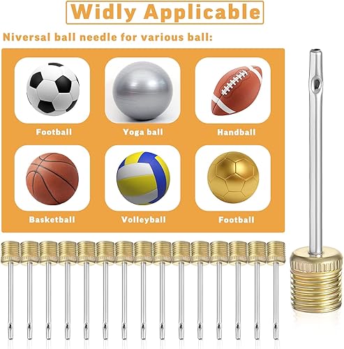 Miniatura 10 de WILLBOND Paquete de 100 agujas de bomba de baloncesto, agujas de inflado, agujas de bomba de aire con caja de almacenamiento para pelotas