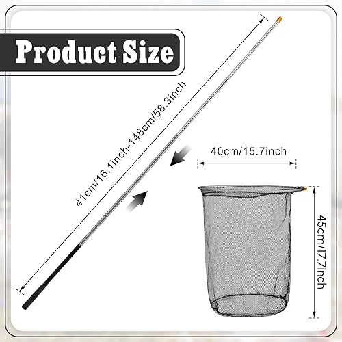 Miniatura 3 de Windyun Red de captura de aves de corral con poste telescópico de acero inoxidable para aves de corral al aire libre (red de 15.75 x 17.72 pulgadas