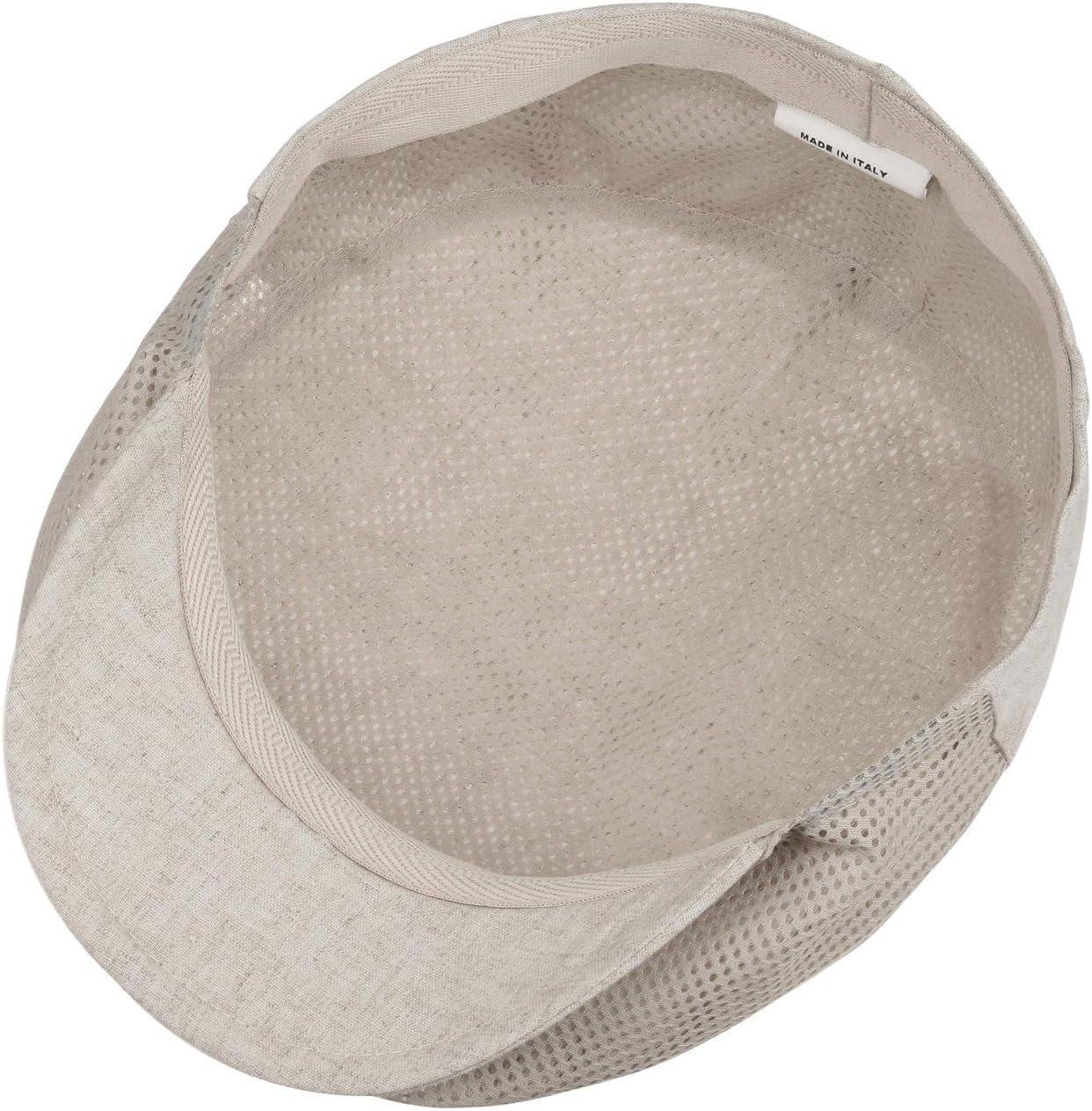 Lipodo Linen Flat Cap Men Peaked Cap 60% Cotton 40% Linen Made in Italy Mesh Inserts Summer Spring Summer