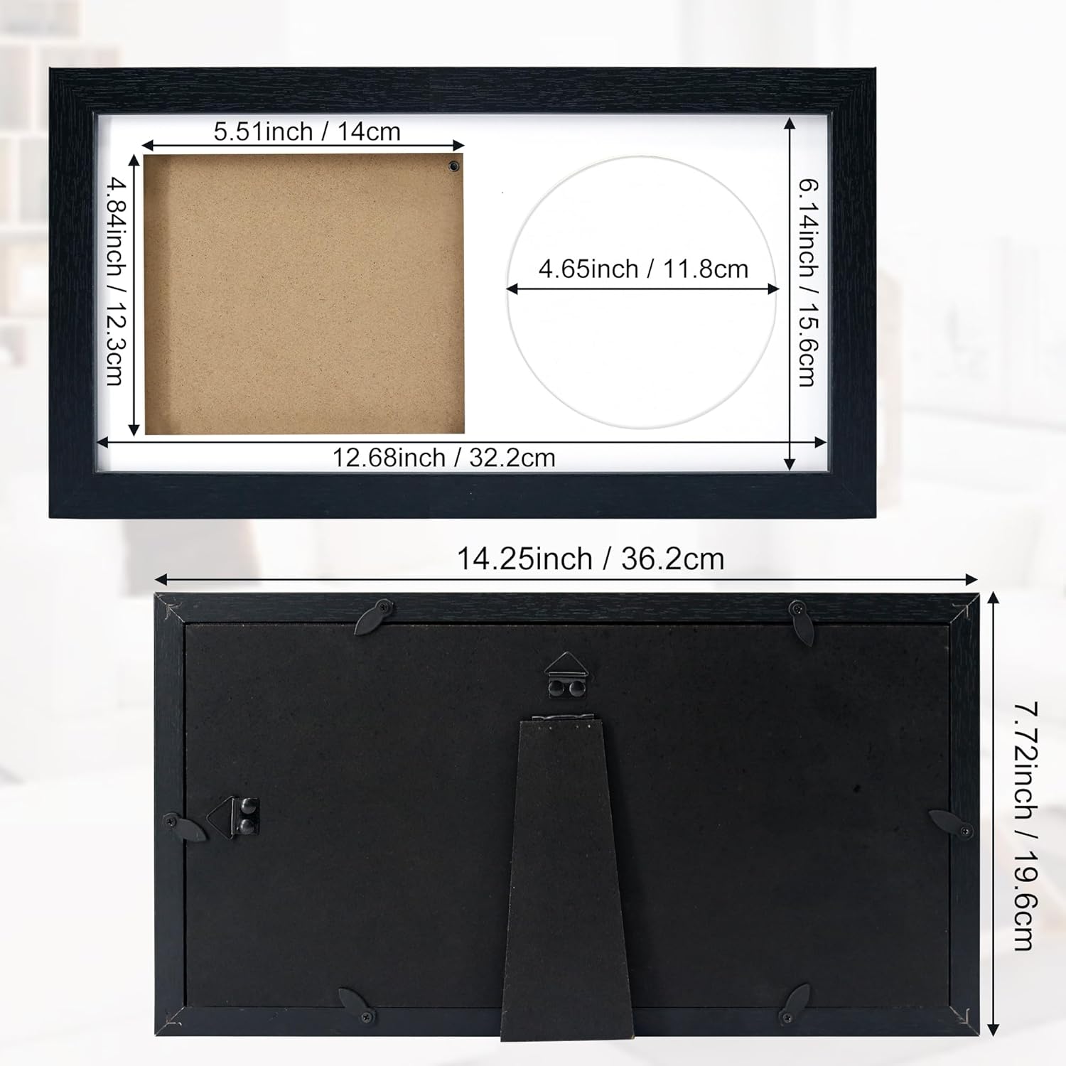 CD Wall Display Frame，14.4" x 7.9" CD Display Frame for Disc and CD Box,Black Frame with White Mat,CD Frame Display Case with Real Glass,Signed CD Music Frame for Wall and Tabletop