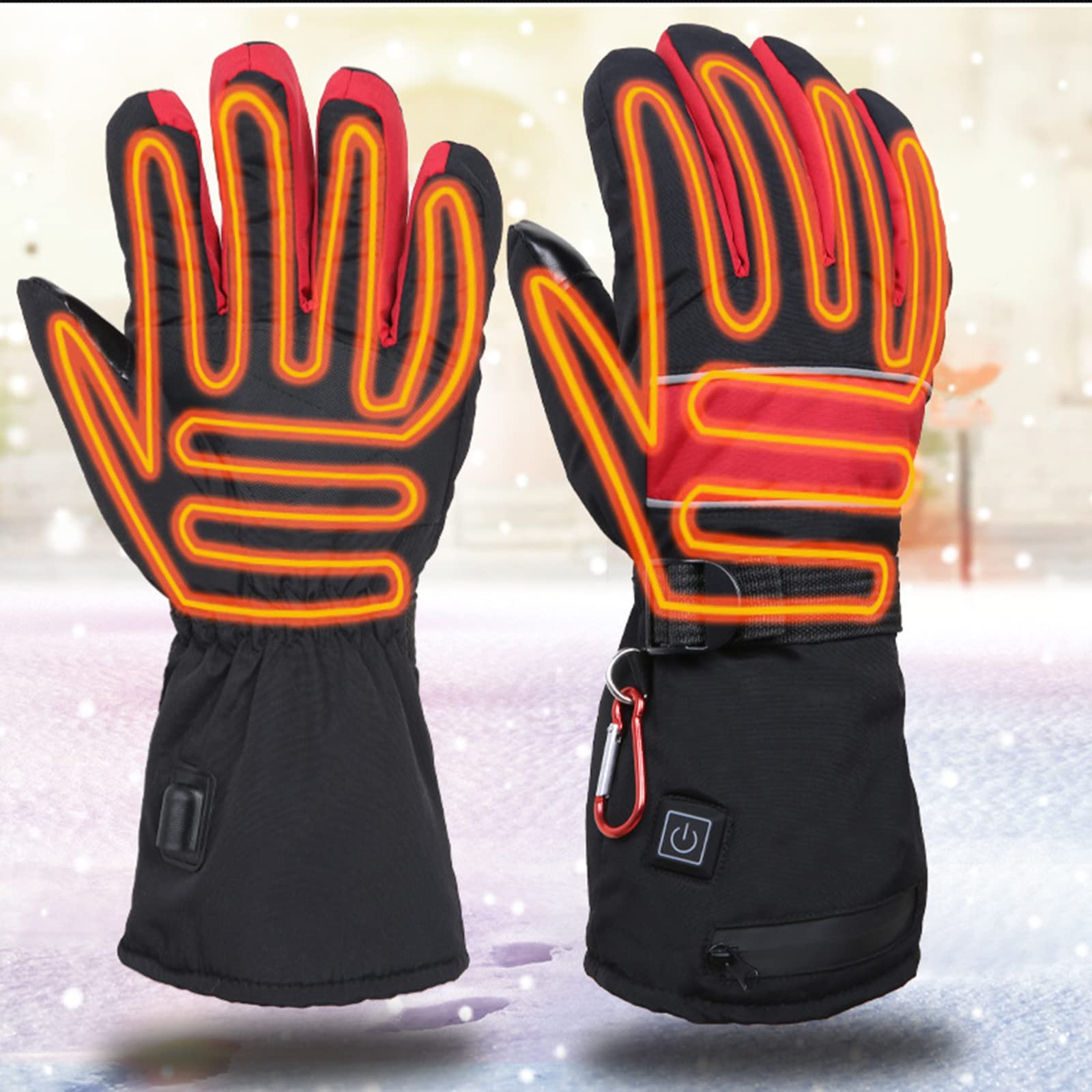 Gants chauffants pour ski et randonnée d'hiver CHEWYNP avec doublure thermique tactile