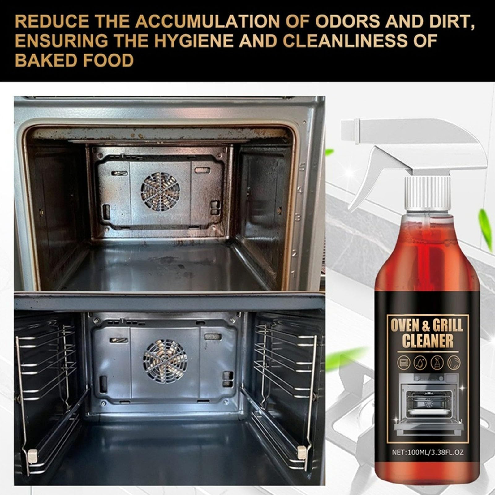 Spray detergente per forno, set detergente per forno e grill, detergente extra forte per forno, spray detergente per forno e grill per cappe aspiranti, gas grill, acciaio inossidabile, cucina (1 pezzo
