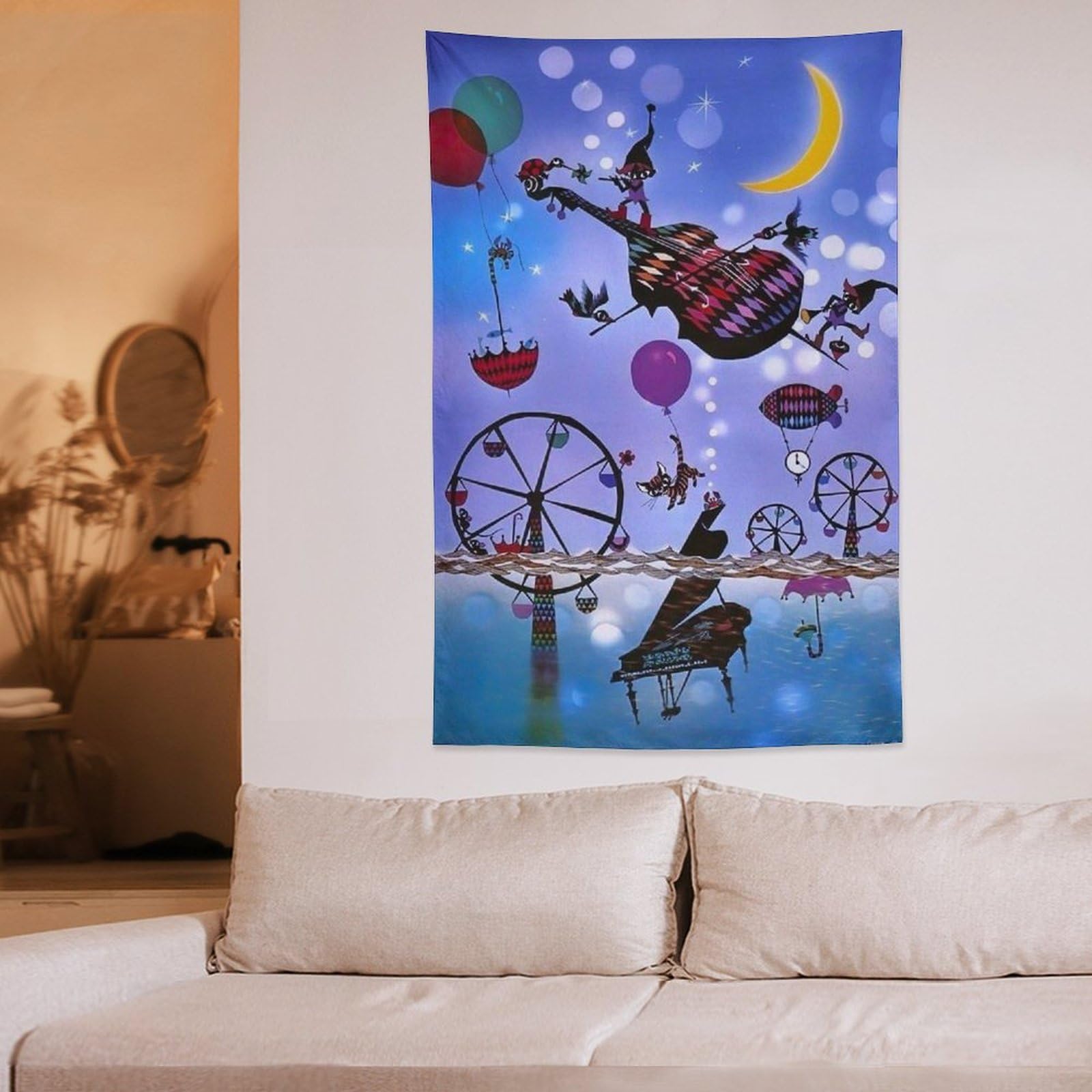 絵　壁掛け Amazon.co.jp: 藤城清治 (86) タペストリー 絵 ポスター 壁掛け