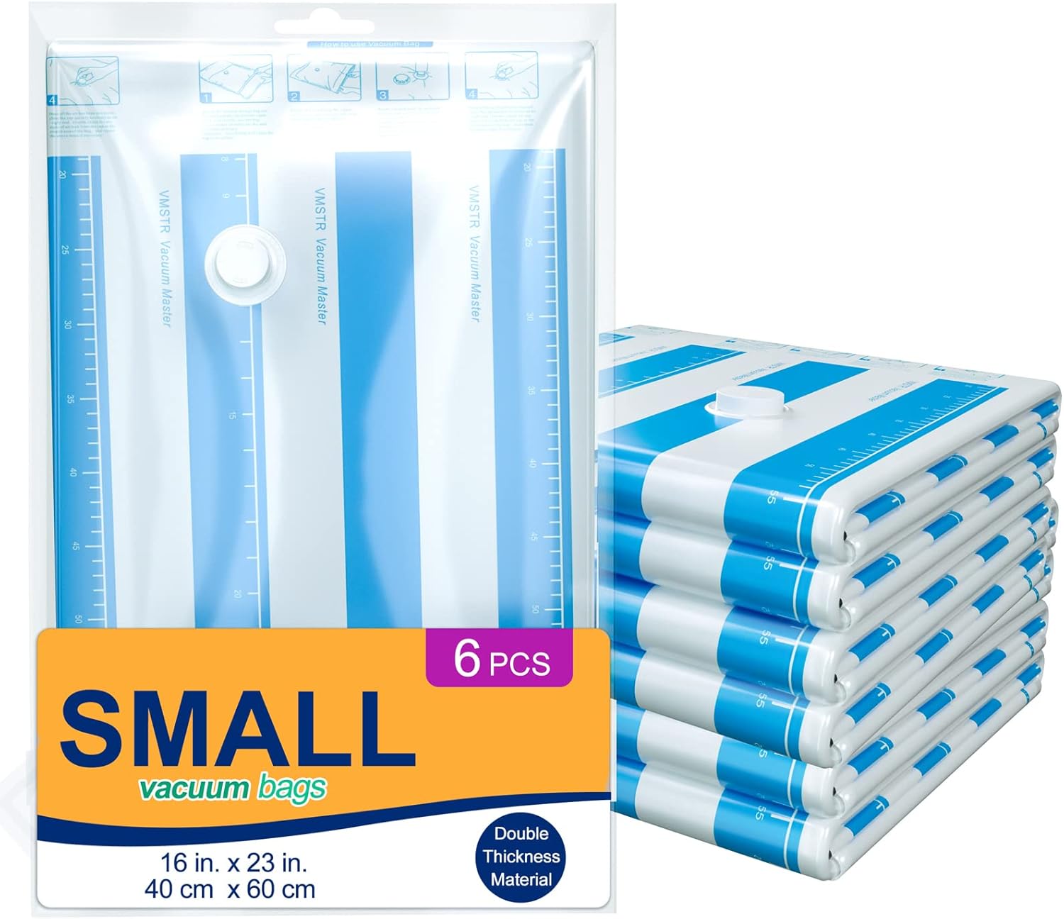 VMSTR 6 Pack Vacuum Storage Bags for Clothes, Luggage and