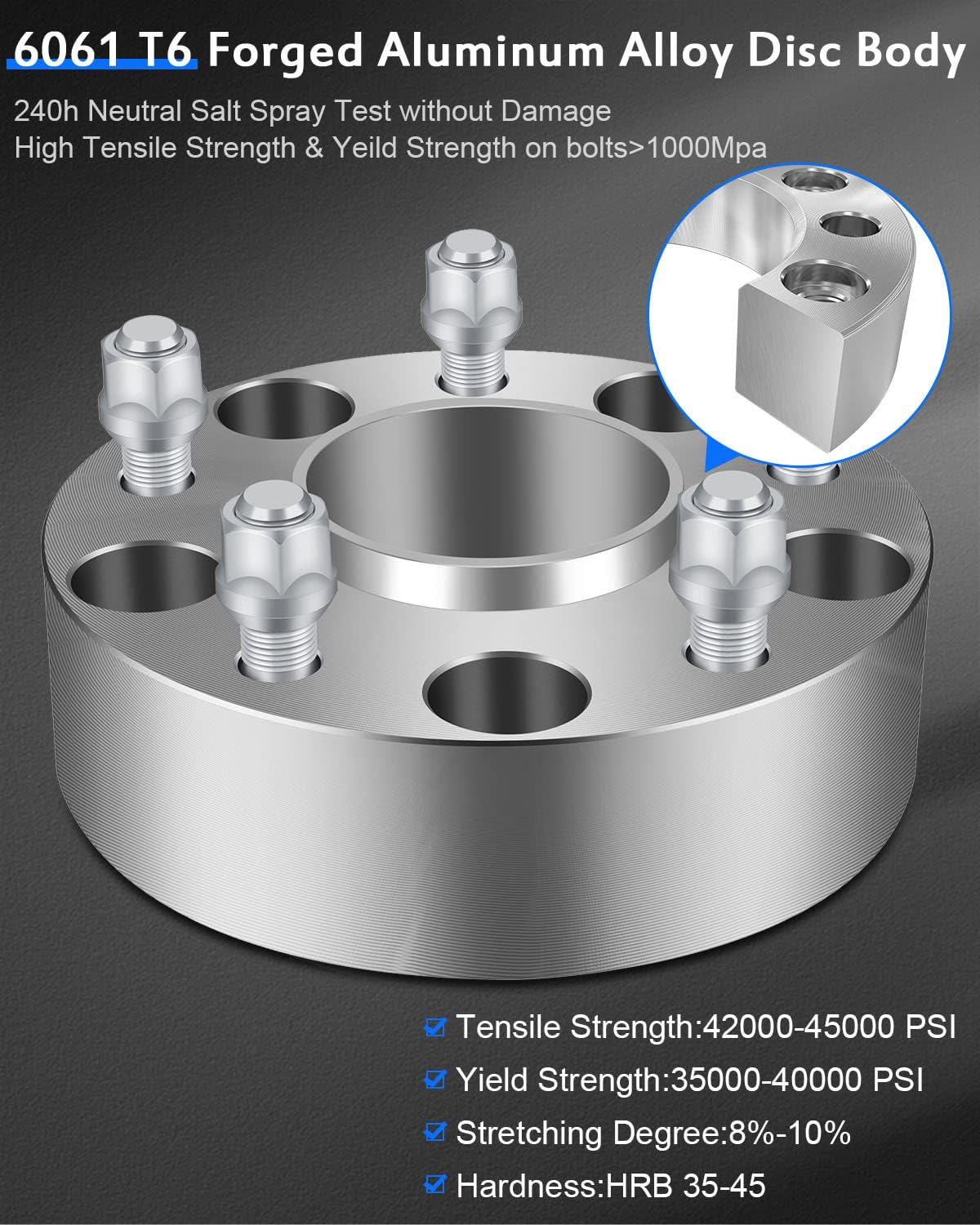ECCPP 2 inch 5 Lug Hubcentric Wheel Spacers 50mm 5x5.5 to 5x5.5 Fits for 1500 for Durango for Dak-OTA for Raider-2PCS