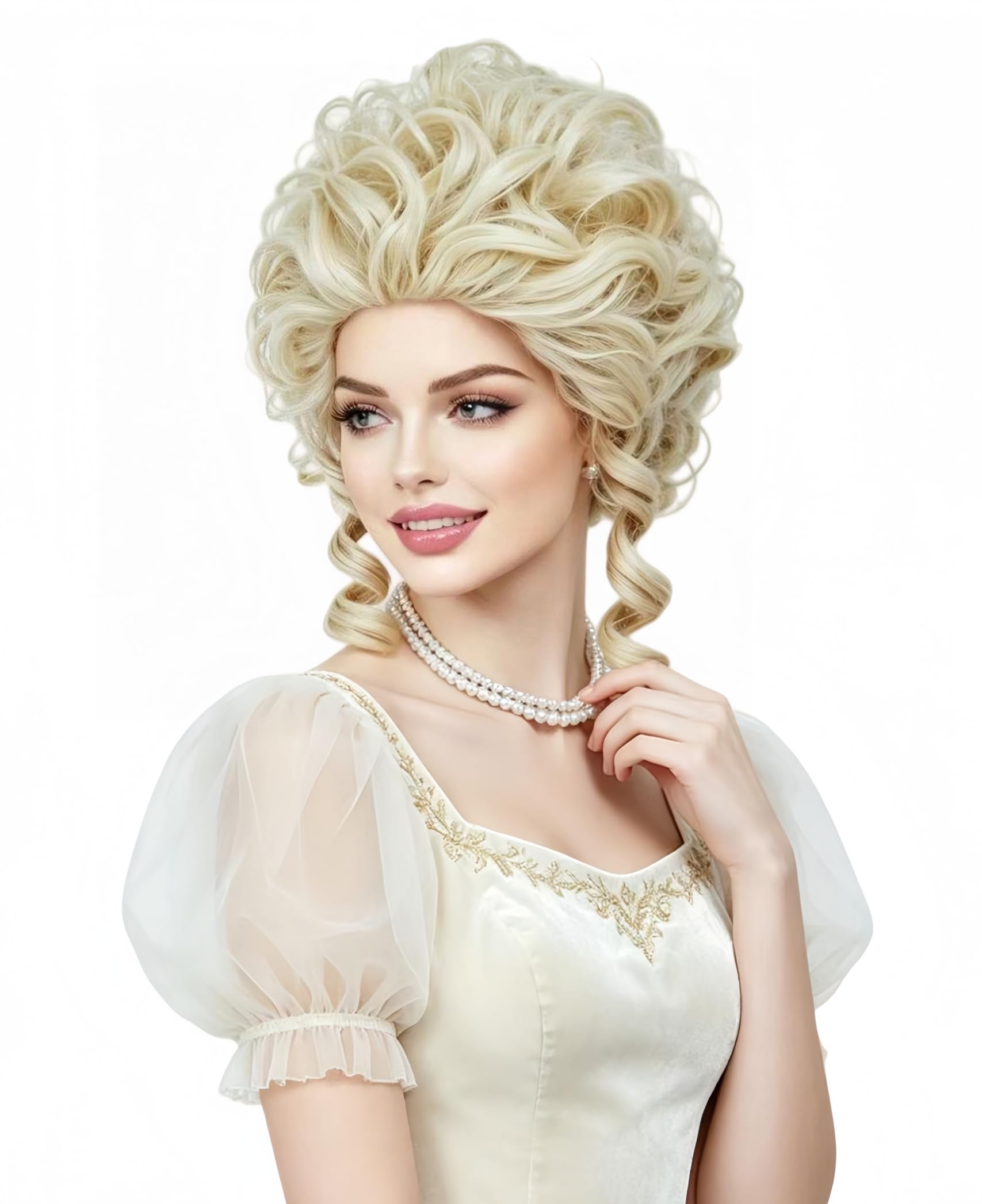 Photo 1 of Rugelyss Short Wavy Blonde Wig Big Bouffant Beehive Wigs for Women fits 70s 80s Costume or Halloween Party