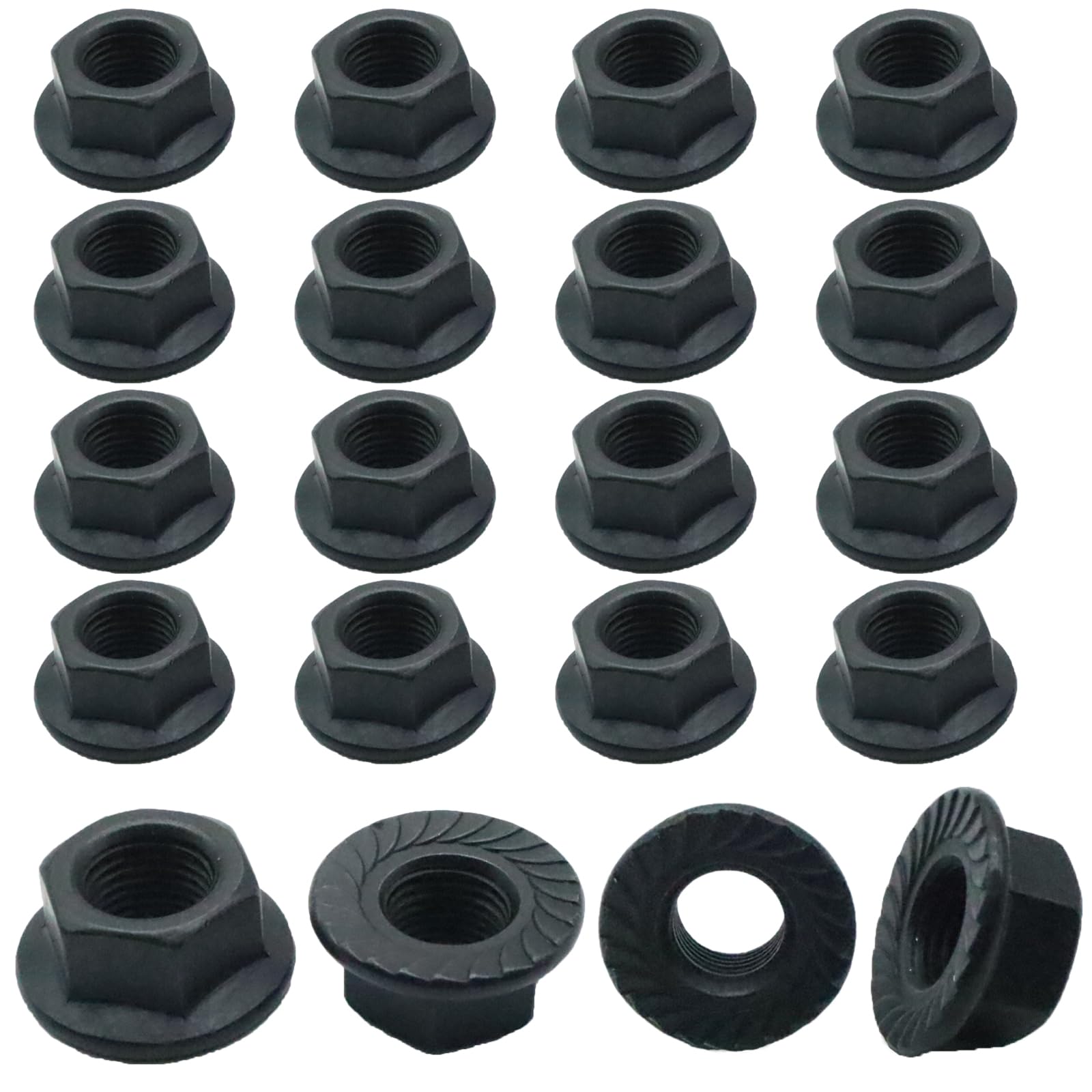 M12 Flange Nuts - 20 Pack, Carbon Steel -1 M12 Flange Nuts - 20 Pack, Carbon Steel -1