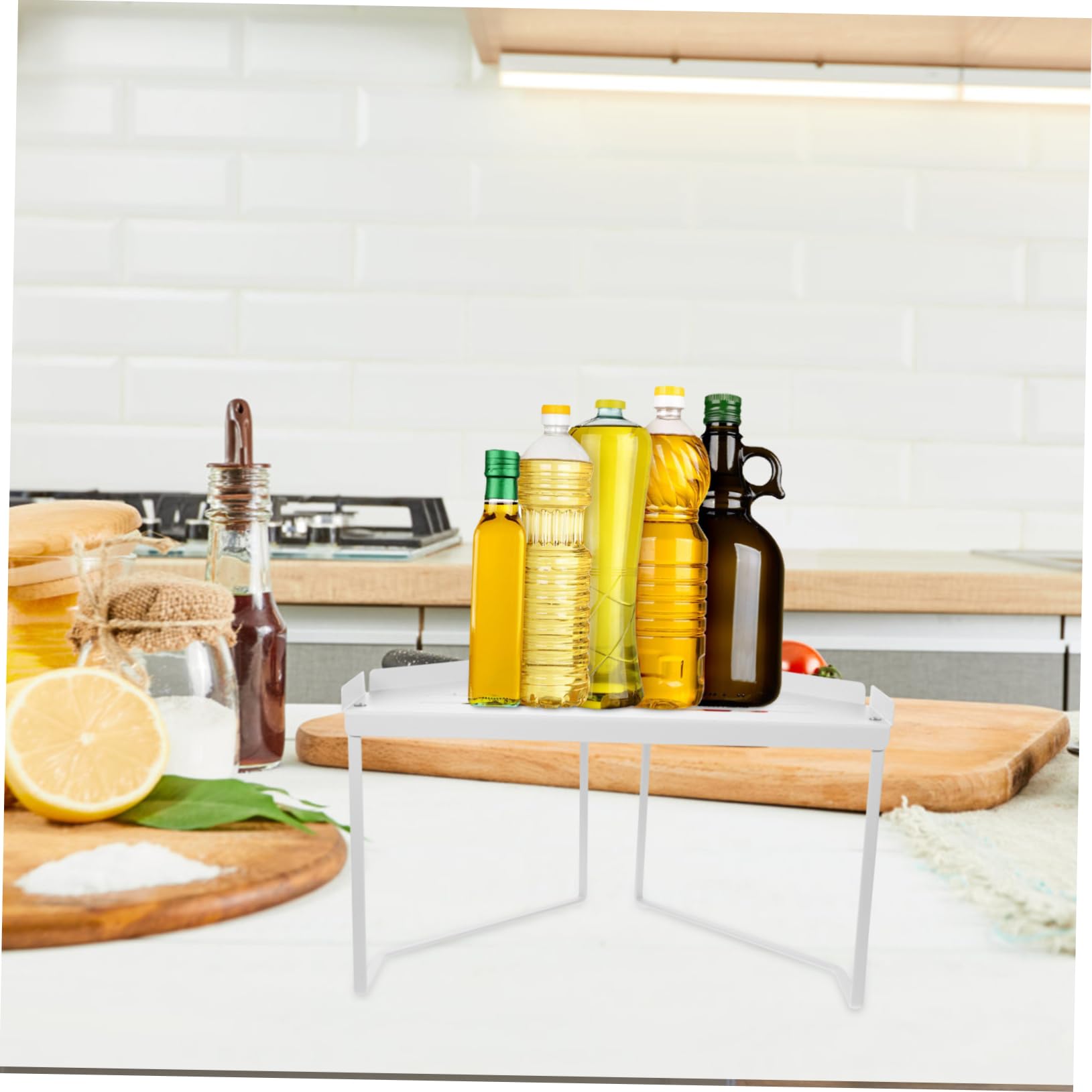 Cabilock Mensole Per Spezie Da Cucina Porta Spezie Da Tavolo in Metallo Mensola Angolare Facile Accesso E Organizzazione