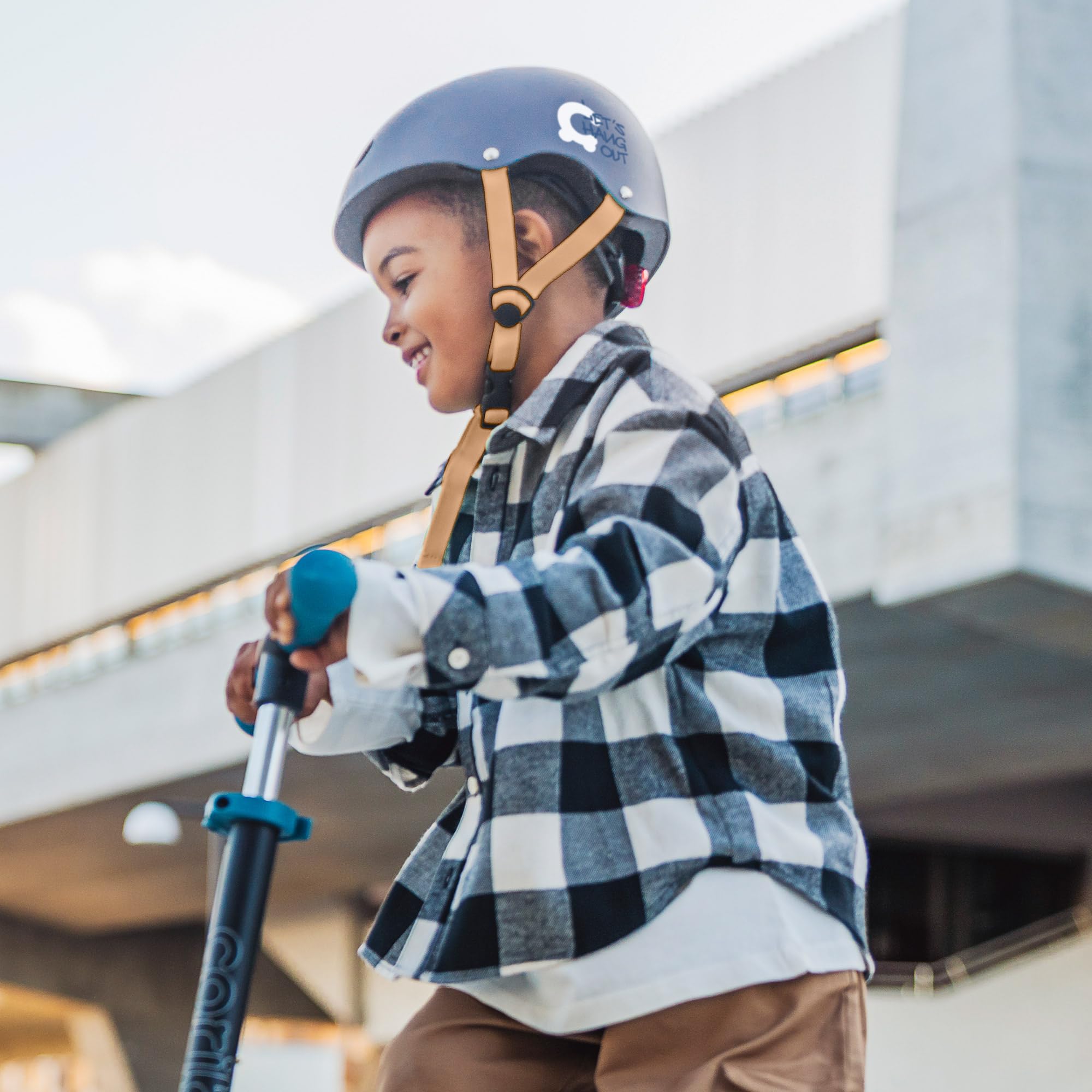 Cariboo Casco da bicicletta per bambini, XS/S, 48-52 cm, robusto, con luce a LED, per bicicletta, skateboard, scooter