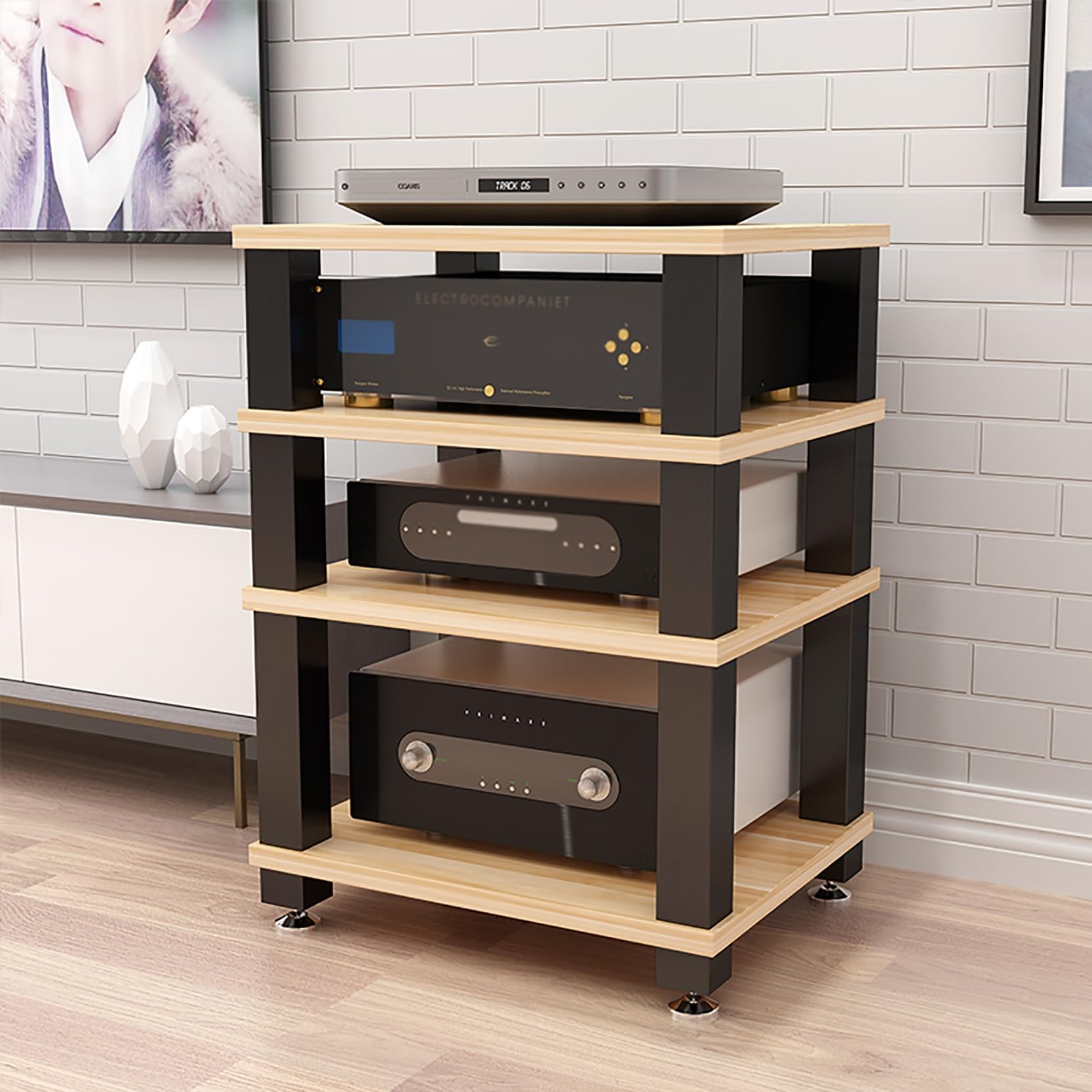 Disco in vinile a 3 livelli Slish Metal Ma nizer & Cact Corner TV Unit ideale per gli amanti della musica in vinile Collect Display & Home Decor