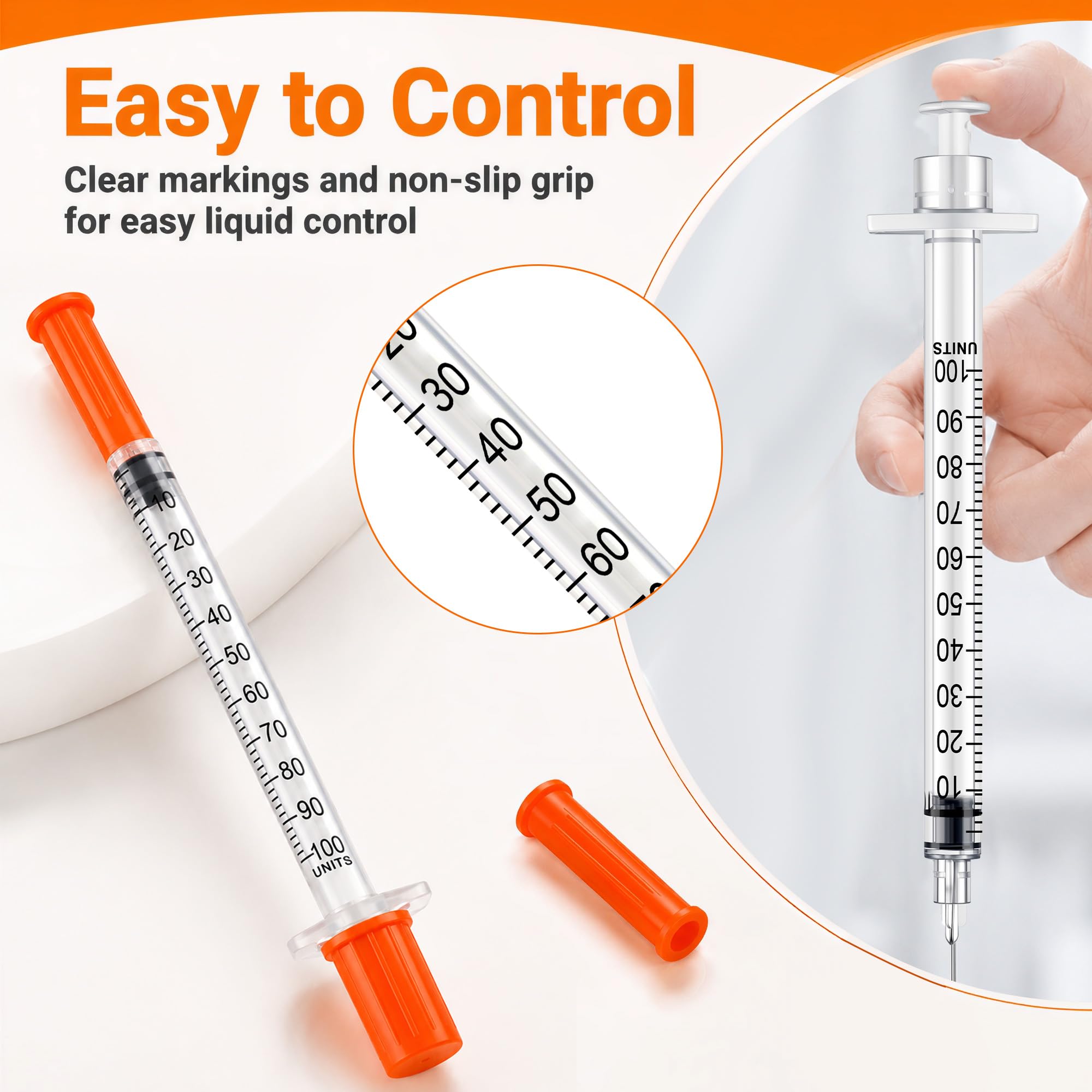 100 Stück 1ml 30G 8mm Plastiktube, Einzeln verpackt, Kunststoff Mehrzweckmesswerkzeuge für Labor, Flüssigkeitsmessung und Pflanzenbewässerung