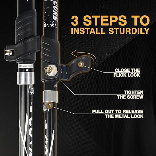 Miniatura 7 de Covacure Bastones de senderismo plegables - Bastones de senderismo de aleación de aluminio 7075 para senderismo con diseño telescópico y plegable de