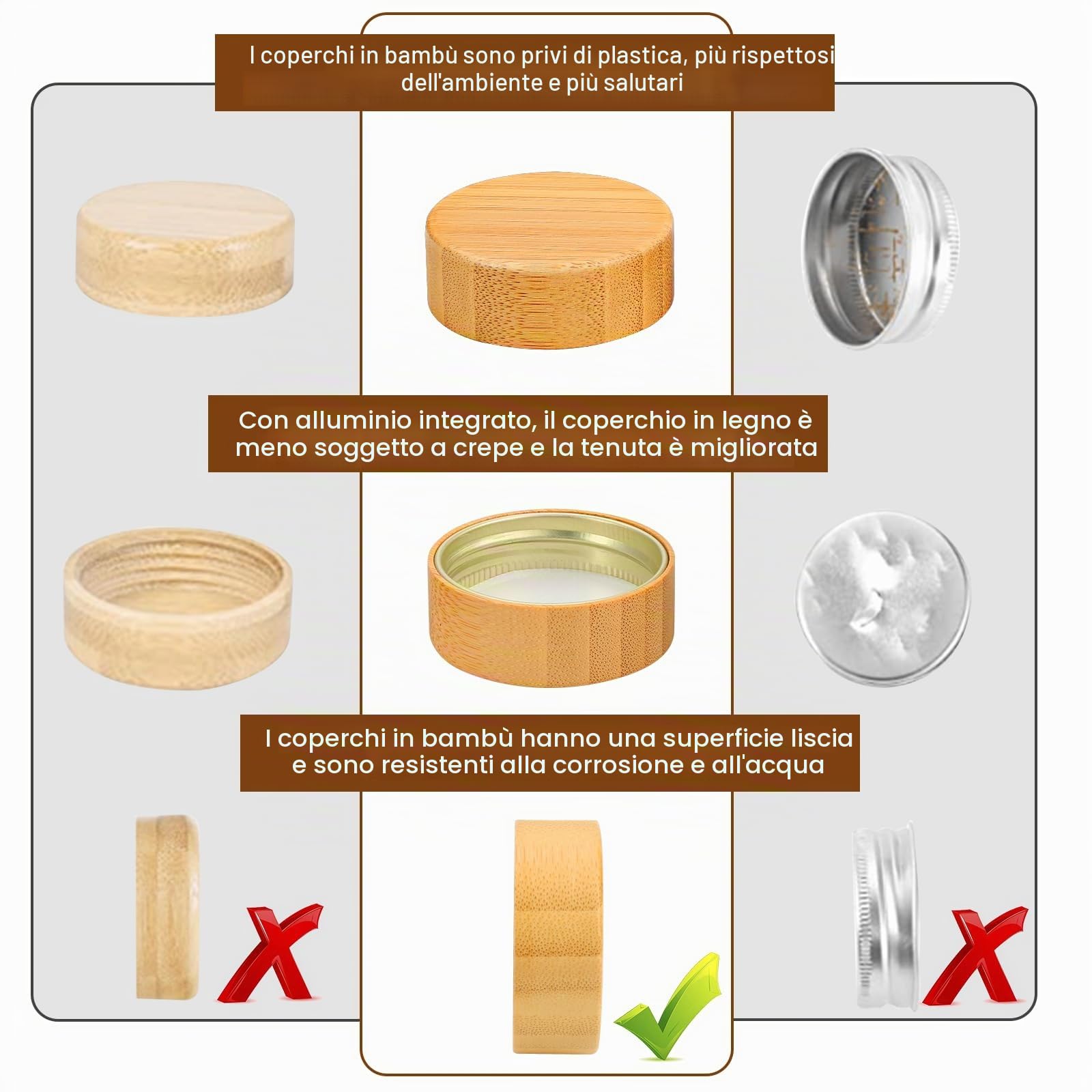 Lannvan Set di barattoli per spezie rettangolari [24 x 120 ml] con coperchio in bambù, contenitori per spezie con 246 etichette, contenitore per spezie con imbuto, adesivi vuoti, spazzola per la