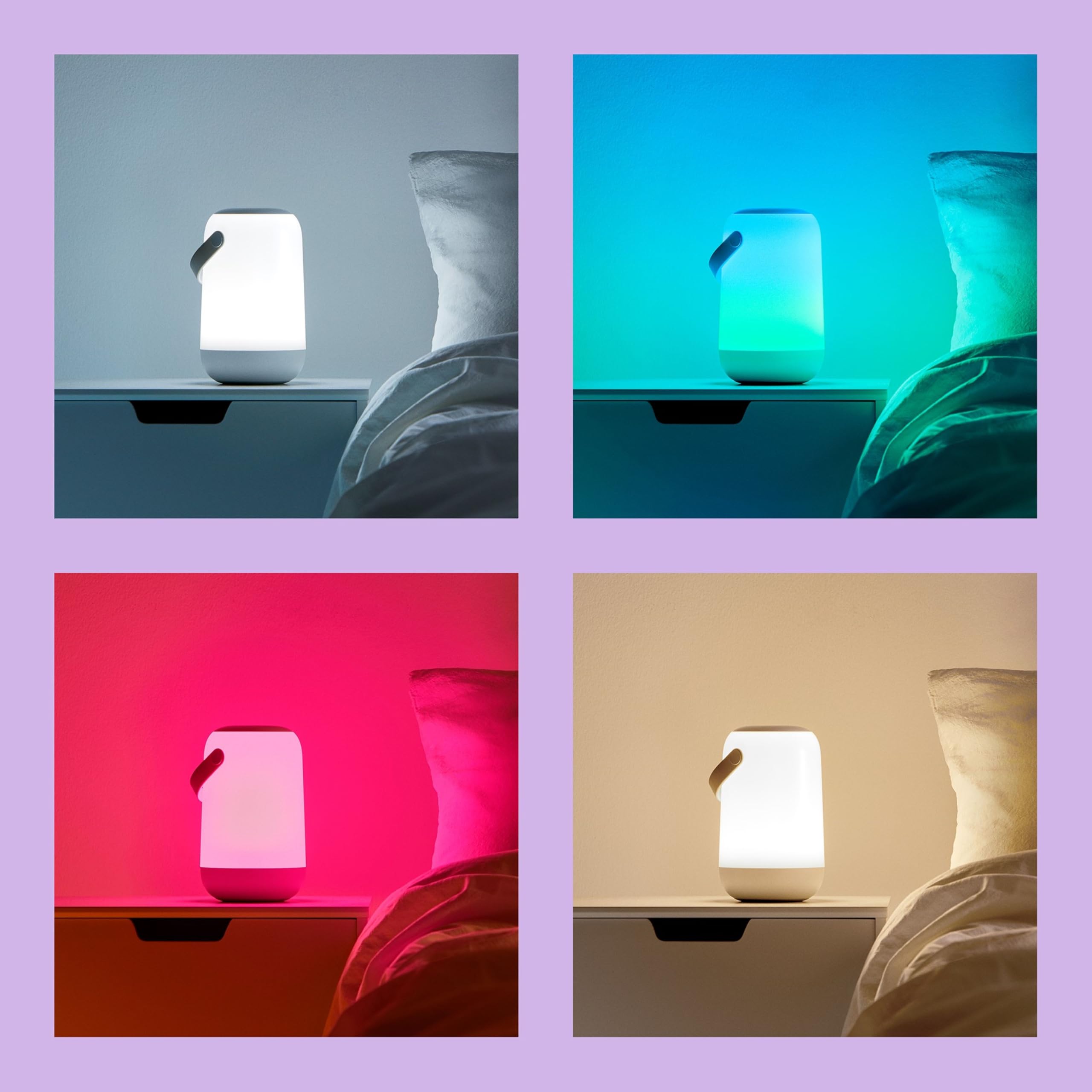 WiZ Tragbare Tischlampe - inkl. Fernbedienung - Weißes und Farbiges Licht - Smarte LED Beleuchtung - WLAN