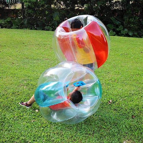 Miniatura 4 de SUNSHINE-MALL 2 bolas de sumo para niños, juguetes de rebote de parachoques, bolas de sumo para niños, pelota de juego de césped para niños al aire