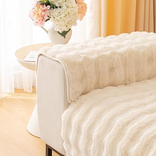 Miniatura 8 de ele ELEOPTION Funda de cojín para sofá modular, fundas de cojín cálidas y esponjosas para sofá, protector de muebles (ancho 28 pulgadas, largo 36