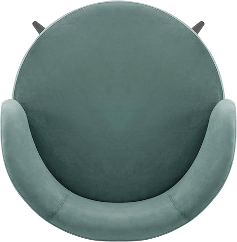 Miniatura 10 de Manhattan Comfort Kaya - Silla de comedor moderna de terciopelo con respaldo redondo plisado, acolchado de espuma de alta densidad y marco de madera