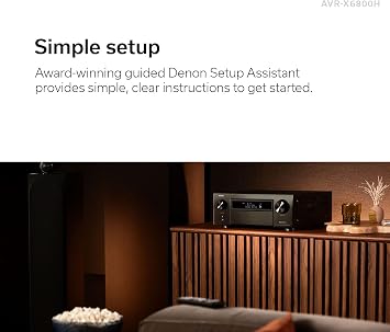 Denon AVR-X6800H 11.4 Channel AV Receiver - 140W/Ch, Built-in HEOS, WiFi, Bluetooth - Dolby Vision, HLG, HDR10+, Dynamic HDR & Dolby Atmos Height Virtualization - Home Audio Receivers & Amplifiers