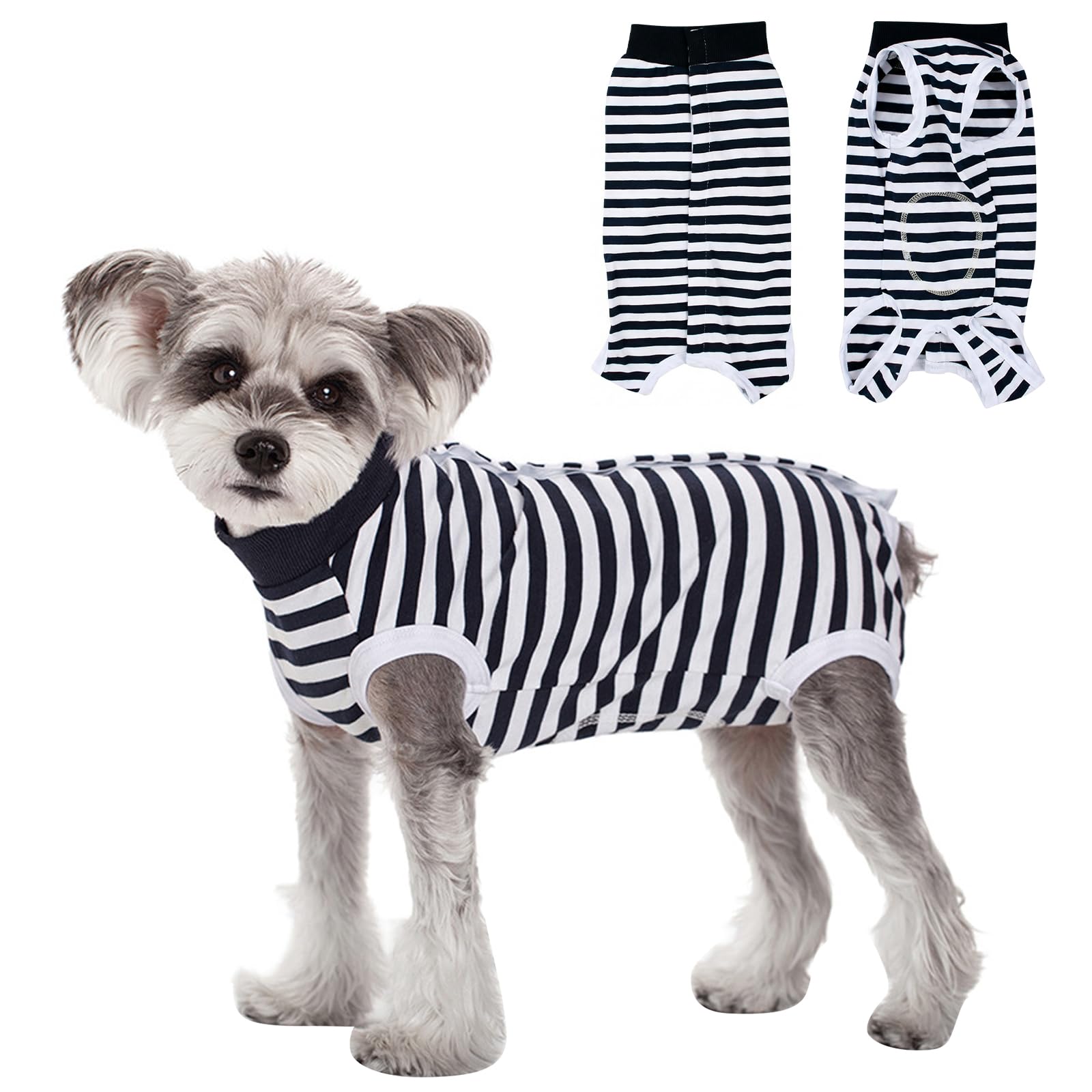Wisebom Soft Dog Bodysuit After Surgery, Breathable Dog One-Piece Recovery Suit Dog Surgical Suit Breathable Body Dog for Large Medium Small Dogs Prevent Licking for Female Dogs, Navy Blue M
