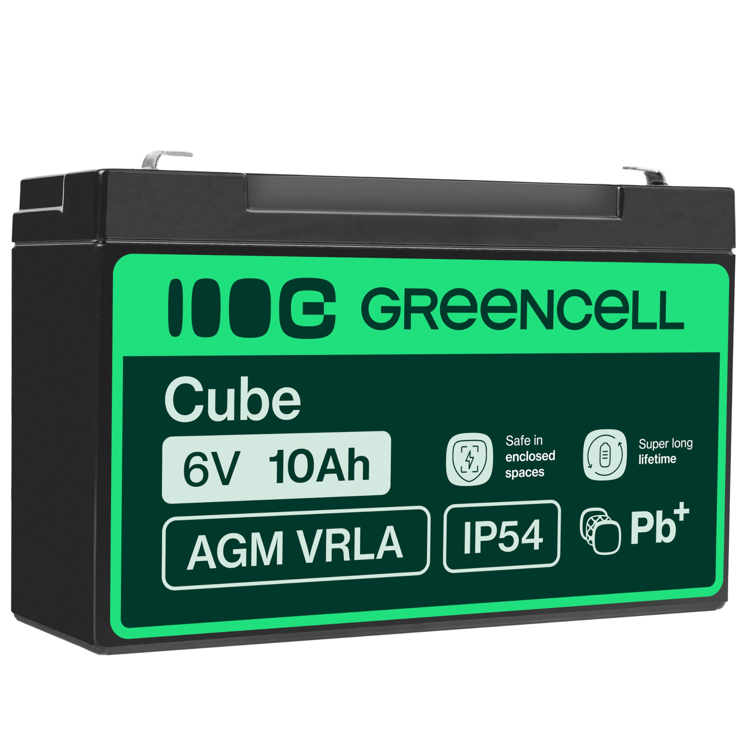Green Cell AGM 6V 10Ah VRLA Batteria al Piombo per Casse e Bilance