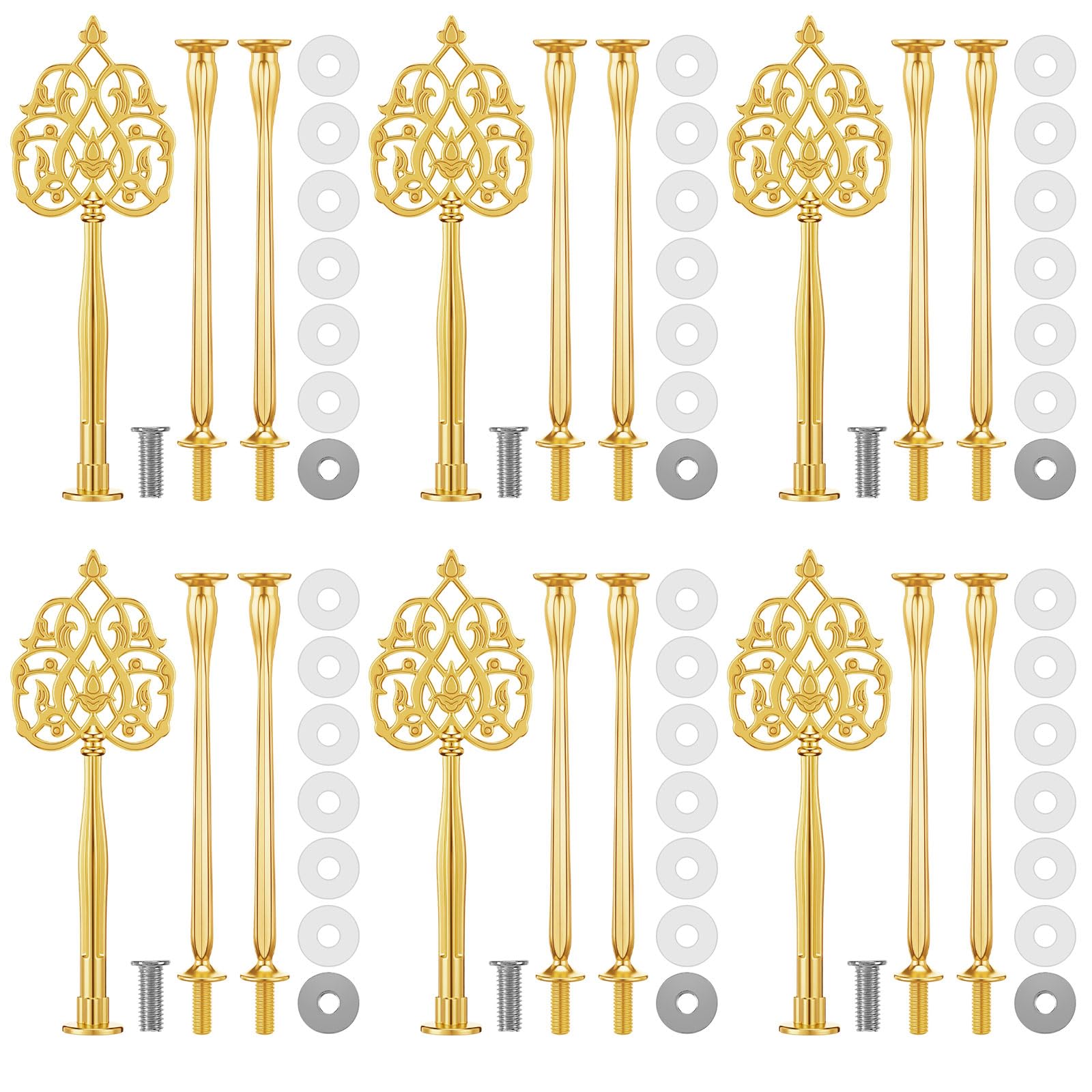 Patelai 6 Sets 3 Tiered Tray Hardware Kit,Vintage,Gold