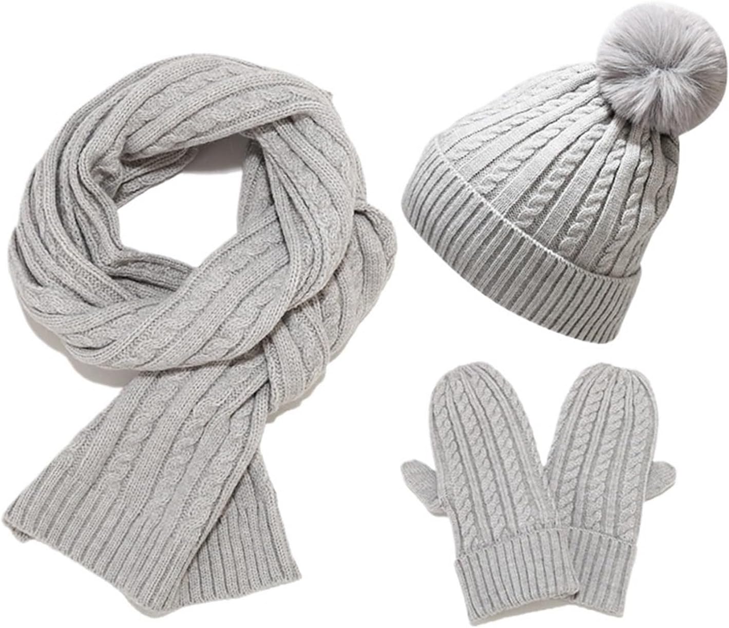 Men's women's autumn Twists knitting hat scarf gloves three piece outdoor warm and cold proof windproof set