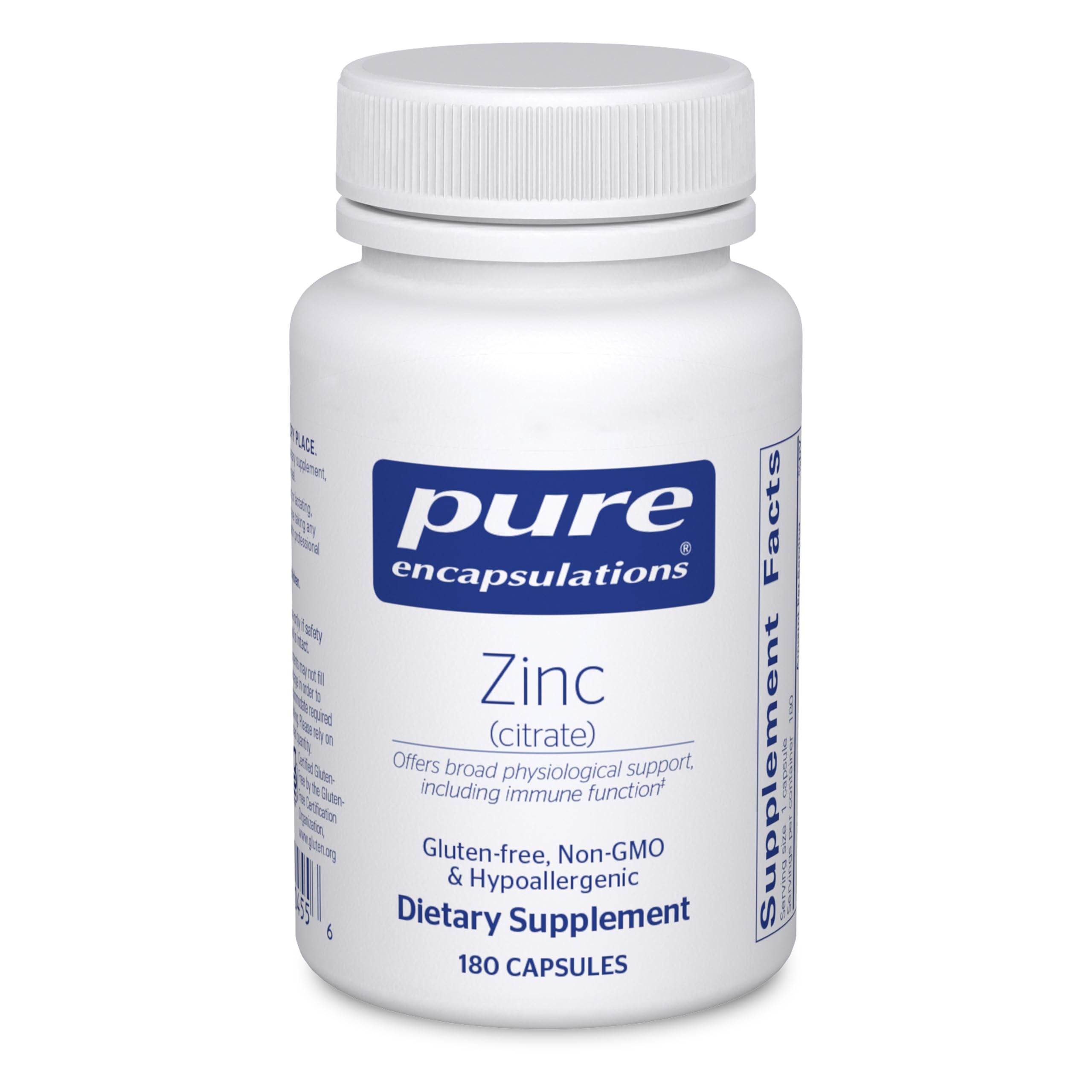 Pure Encapsulations Zinc (Citrate), 180 Capsules 180 Count (Pack of 1)