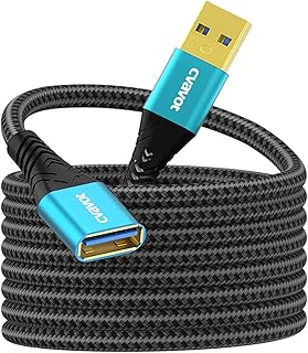 CVAVOT USB 3.0 Extension Cable, 10FT 1Pack USB A Male to Female Extension Cord Durable Braided Fast Data Transfer Compatible with USB Keyboard, Mouse, Flash/Hard Drive, Oculus VR, Playstation, Xbox