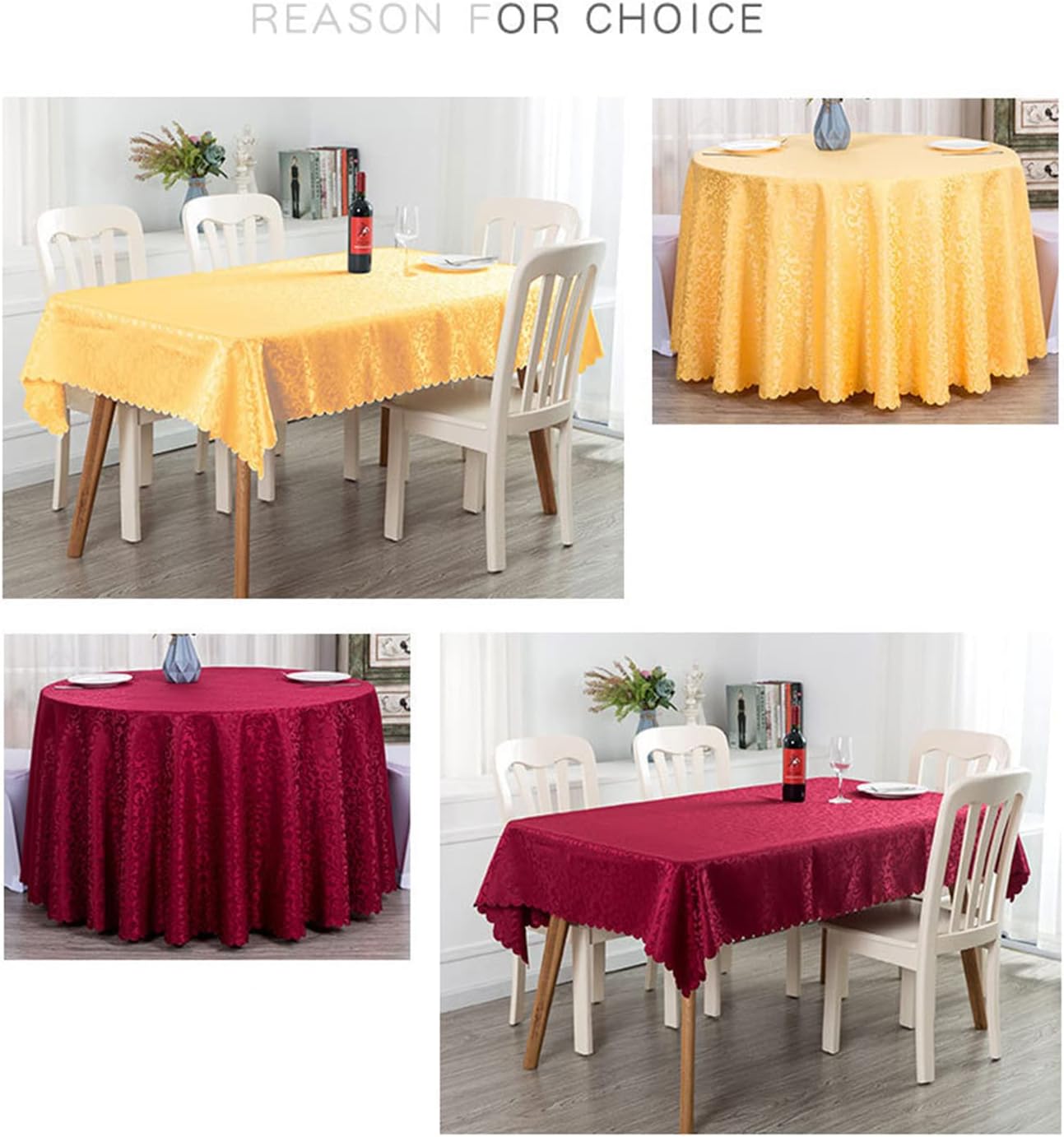 Polyester Tablecloths Tablecovers Round Table Cloth Home Hotel Restaurant Wedding Party Multicolour Table Covers Flower Brown Round 260CM