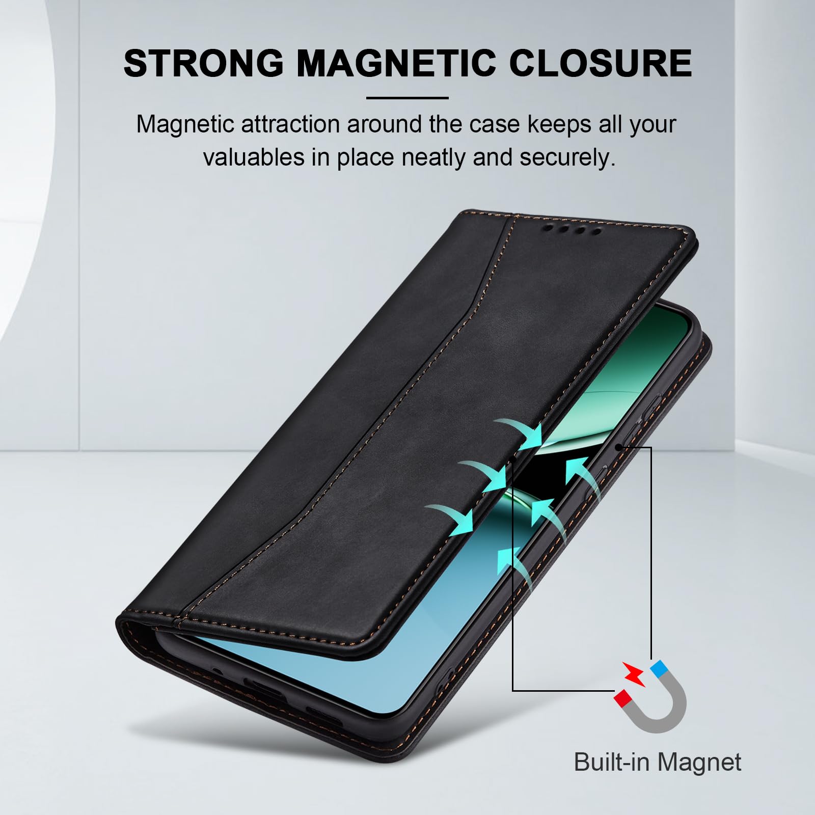 Brieftaschen-Hülle Für OnePlus Nord 4 5G – Mit Standfunktion & Magnetverschluss