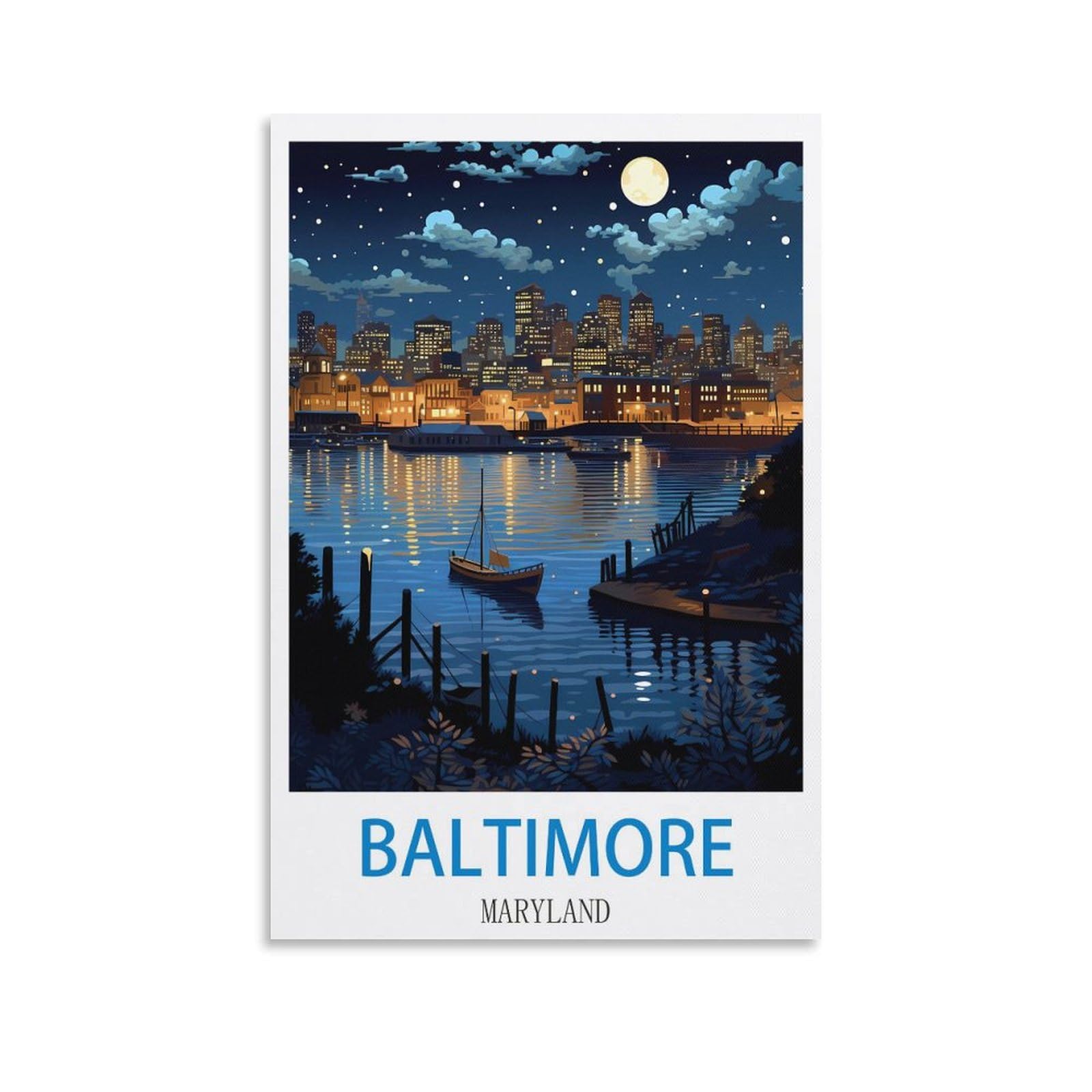 EZMLFA 5D Diamond Art Kits for Beginner,Baltimore Marylands,Diamond Art House DIY Diamond Art Kits for Home Wall Decor 40x50cm