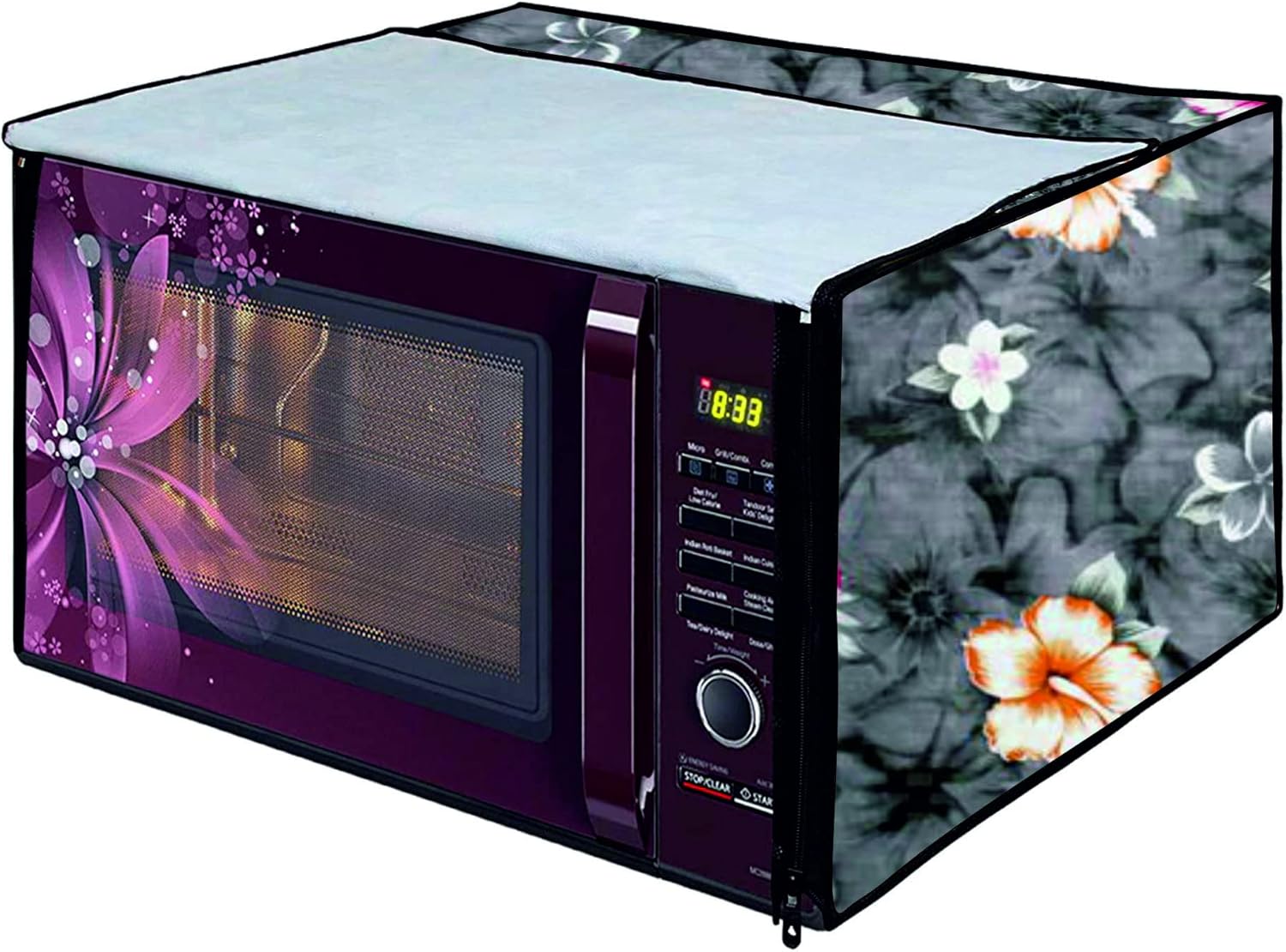 Microwave Oven Cover For Samsung 28L Printed PVC Waterproof/Dustproof Oven Cover (CE1041DSB2/TL, 28 Ltr)