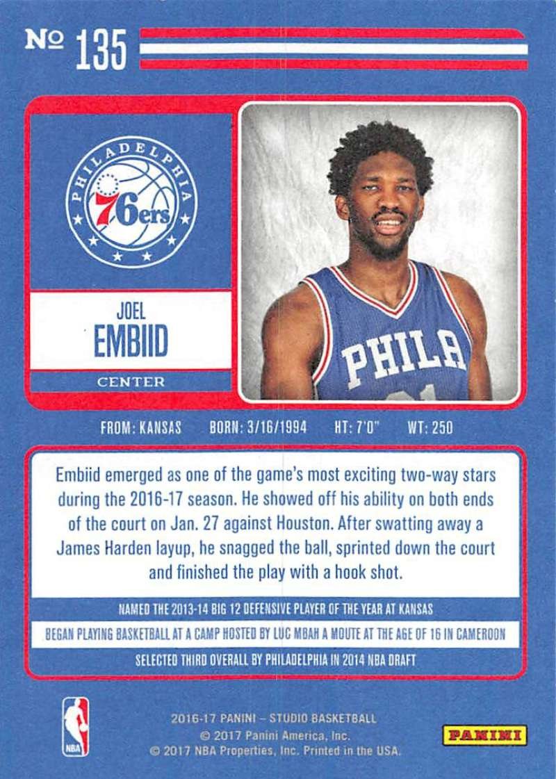 Amazon.com: 2016-17 Panini Studio Basketball #135 Joel Embiid