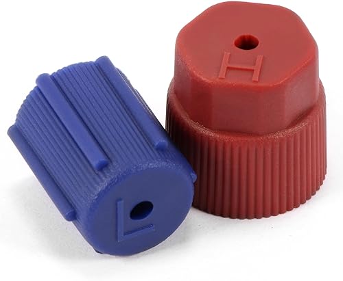 Miniatura 6 de BASIKER R134a Tapas AC 13mm y 16mm para Puerto de Carga del Sistema de Aire Acondicionado del Coche, 5 Piezas Rojas Altas y 5 Piezas Azules Bajas