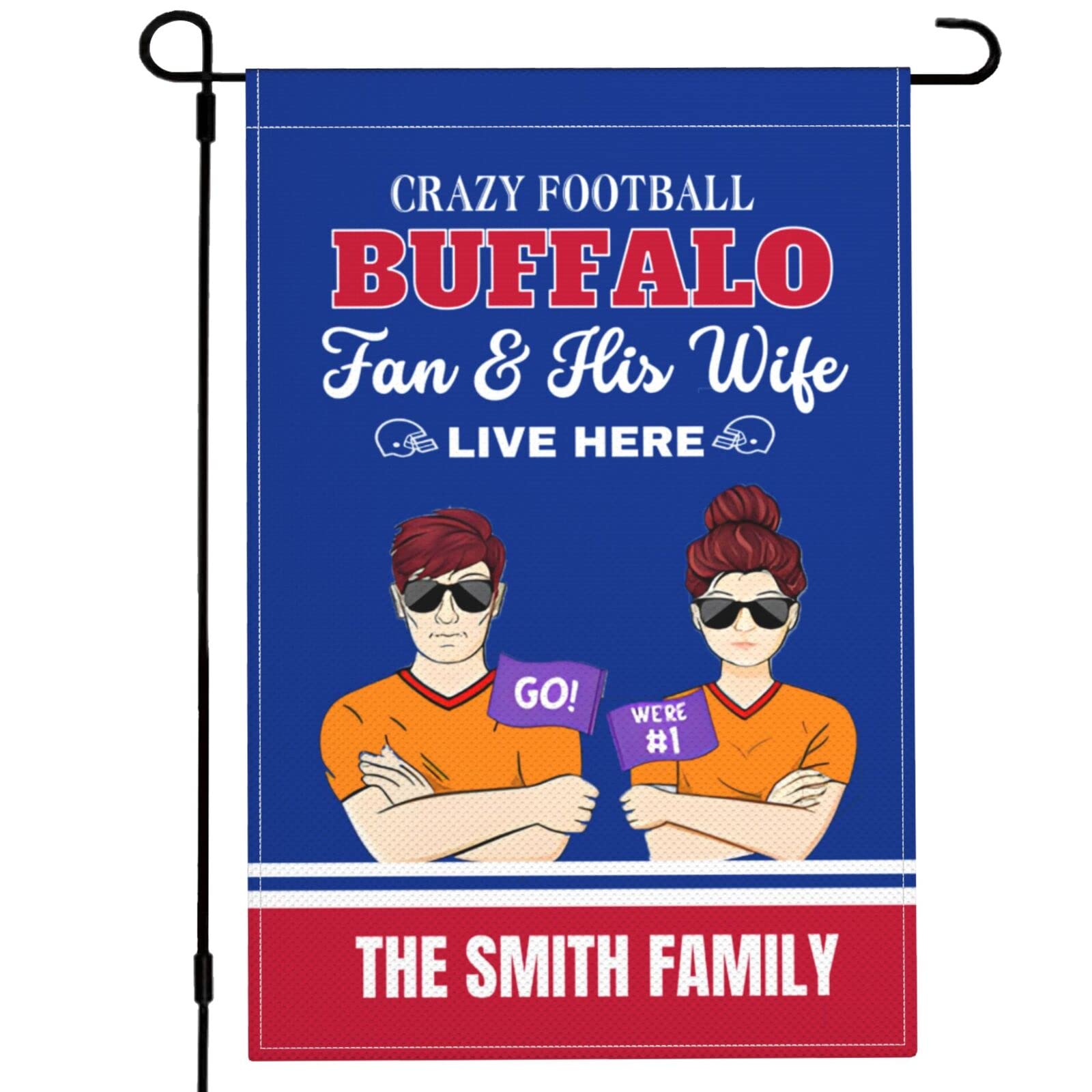 Buffalo Flag Garden Flag Double sided, Burlap Custom Personalized Team Fans Flags Gifts Outdoor Decor