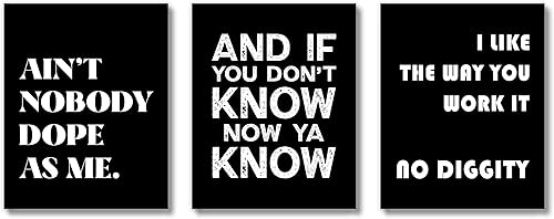 Brooke & Vine Hip Hop - Pósters de rap de música de los años 90, impresiones artísticas de pared (sin marco, 8 x 10), estilo afroamericano, vintage,