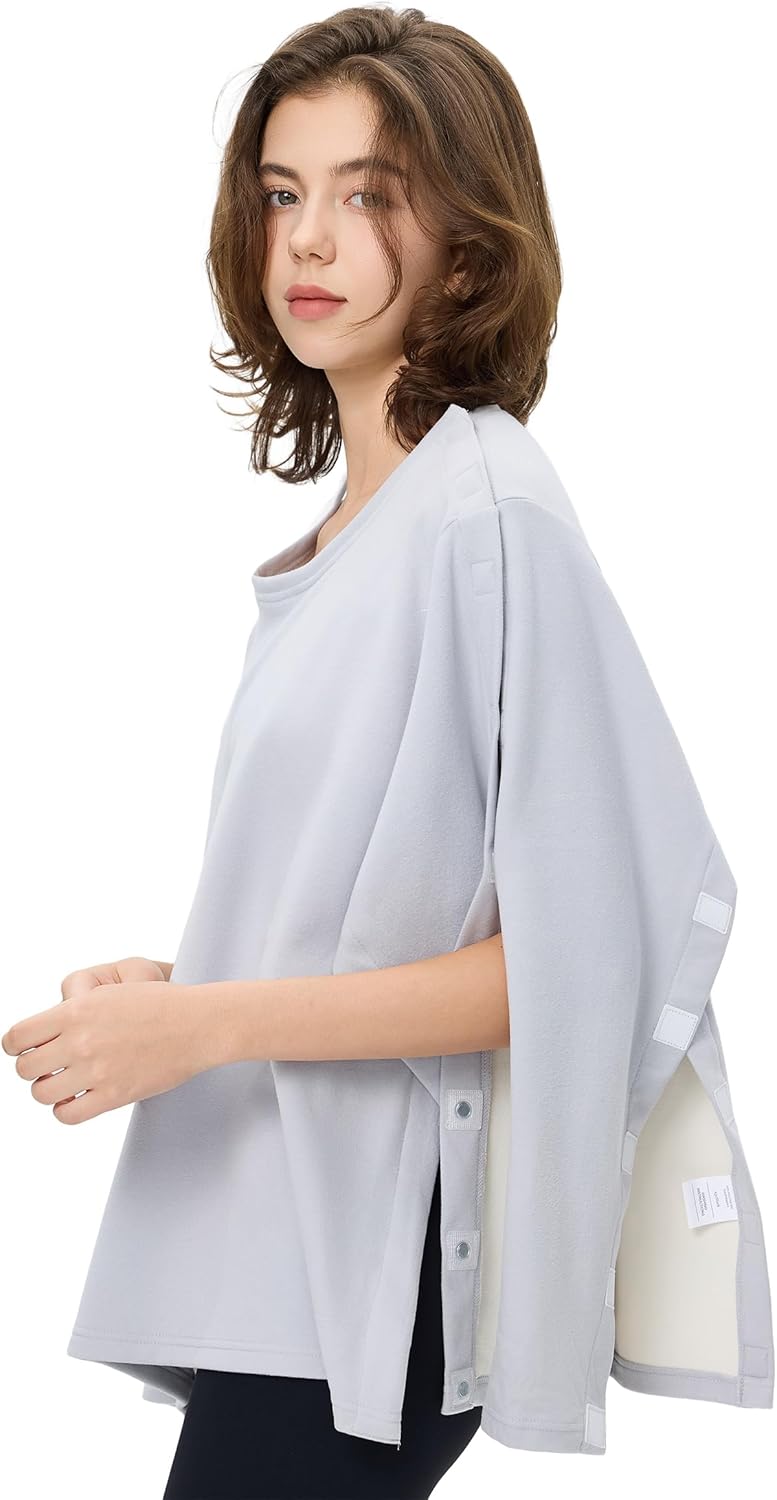 Magnetic Fleece Long Sleeve Post Shoulder Surgery Shirts for Women Tear Away Adaptive Clothing Rotator Cuff Recovery Shirt - Image 6