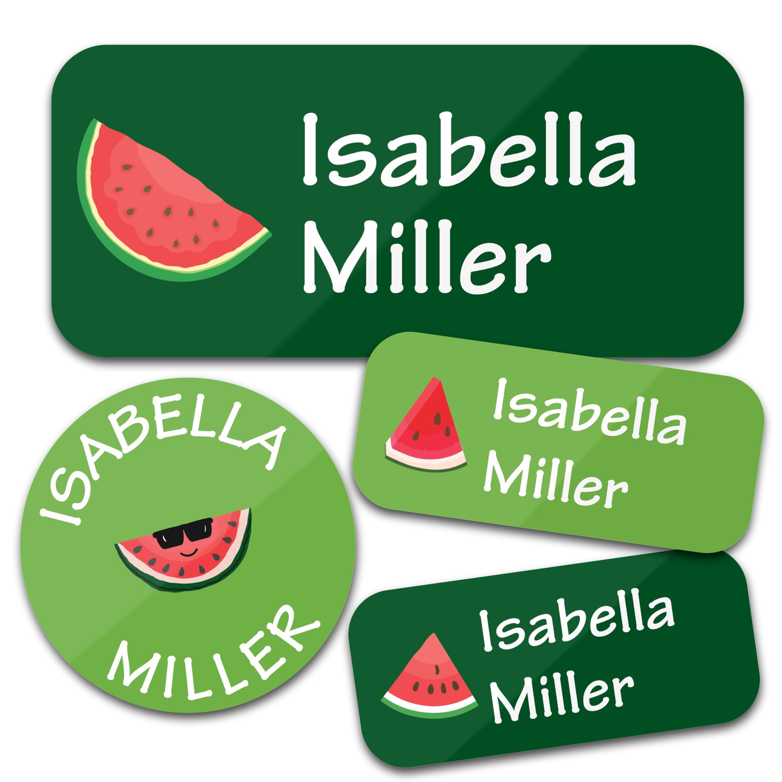 Bunny Badges Personalized Daycare Name Labels for Kids (130 Labels) - Custom Waterproof Name Stickers for Clothing Tags, Water Bottles, Lunch Boxes