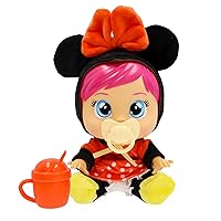 Cry Babies Loving Care Disney Minnie, Bambola Interattiva che Piange Lacrime Vere