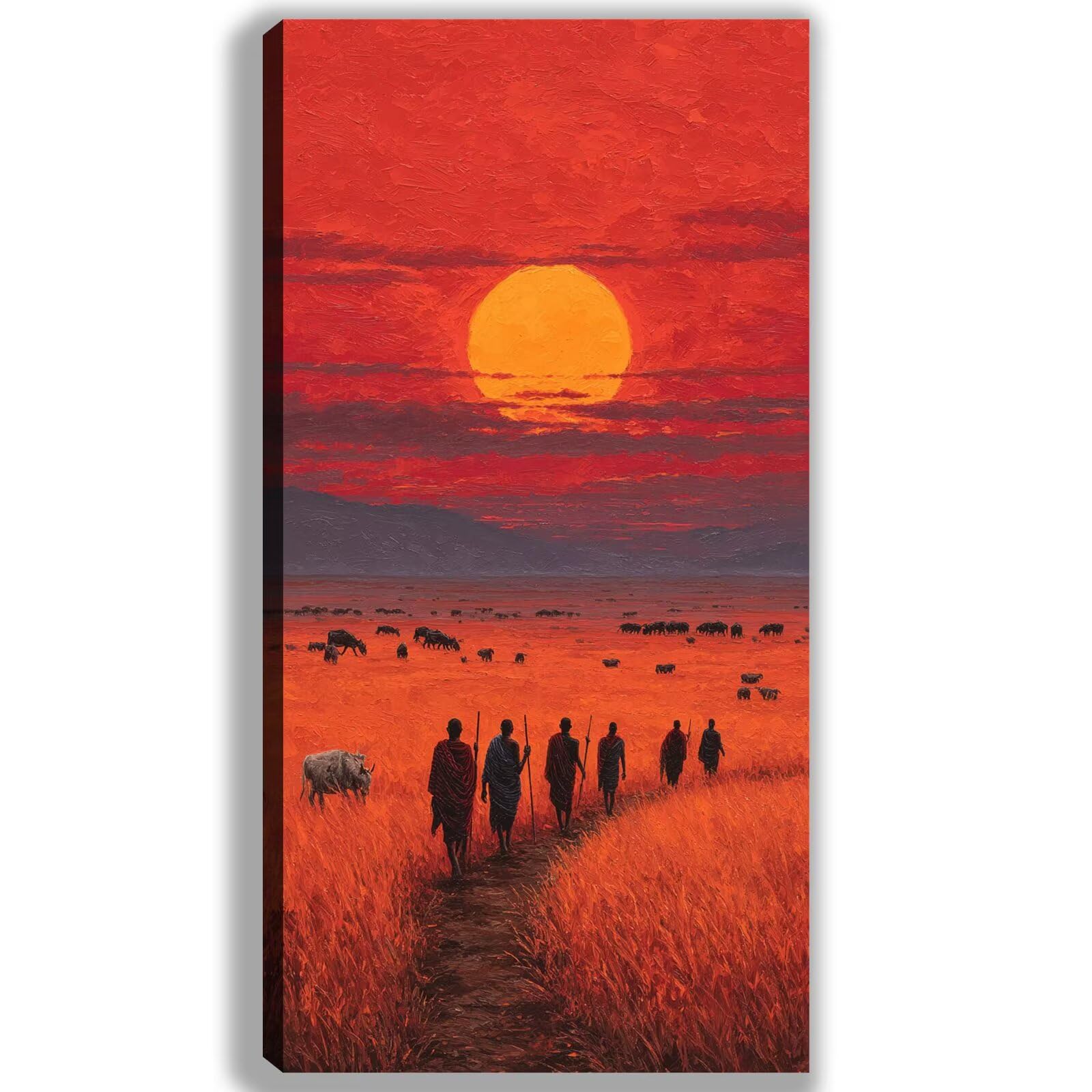 Malen nach Zahlen Erwachsene Großes Format 60x120cm, Sonnenuntergang Panorama DIY Malset Komplettset auf Leinwand, Ohne Rahmen Acryl Ölgemälde Malen nach Zahlen Wiese, Geschenk für Frauen,w-1152k