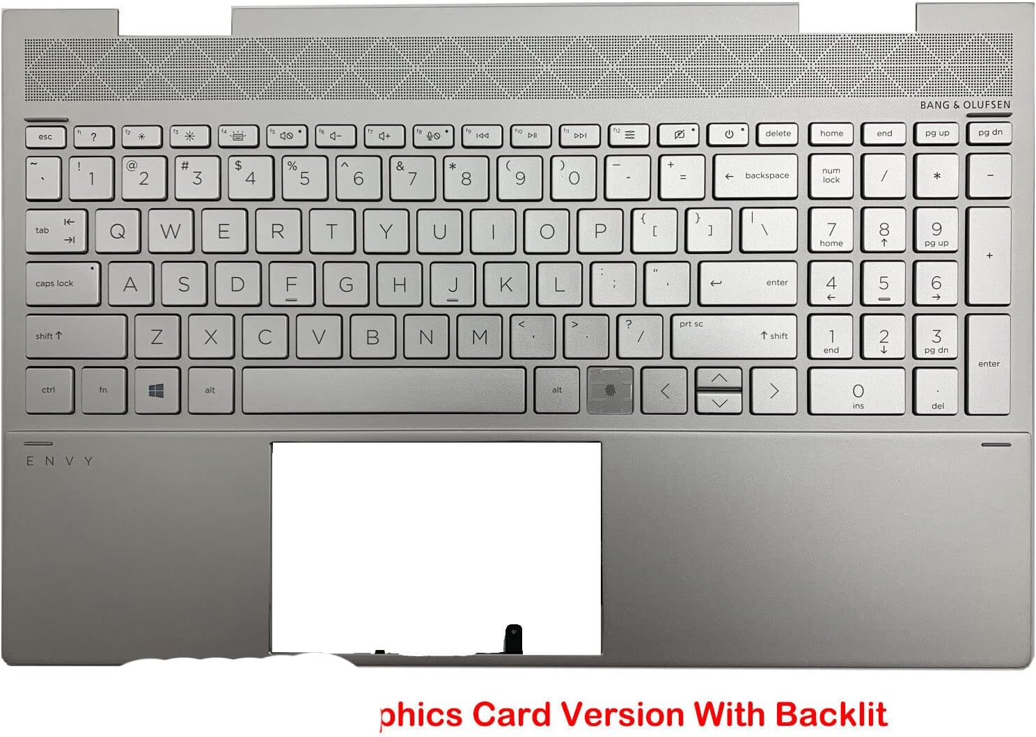 Replacement Laptop Upper Case Palmrest Backlit Keyboard Assembly Part for HP Envy REFURB X360 15T-ED100 15-ed 15M-ED 15T-ED L93226-001 Sliver（UMA ）