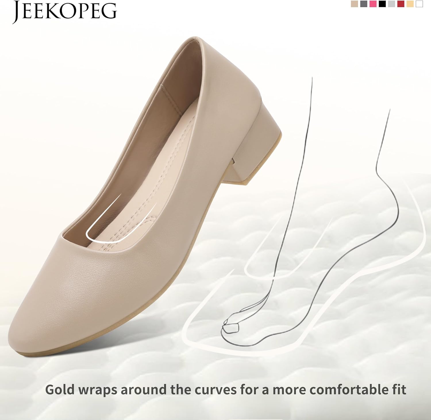 Jeekopeg Low Chunky Pumps Women's Round Toe Heels PU Leather Chunky Pump Shoes Classic Closed Toe Pumps Low Heel Dress Shoes for Women - Image 7