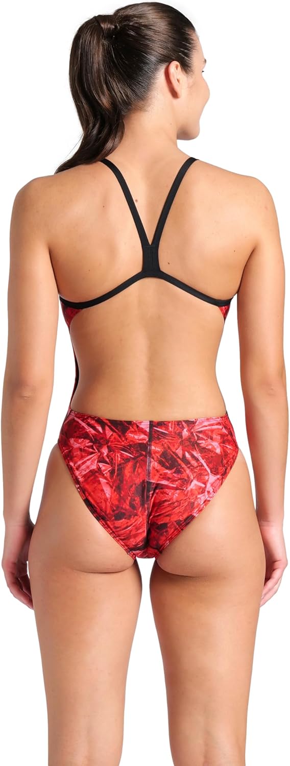 Arena Womens Arena Performance Women's Crackle Team Print Challenge Back Ladies Training Swimsuit - Image 2