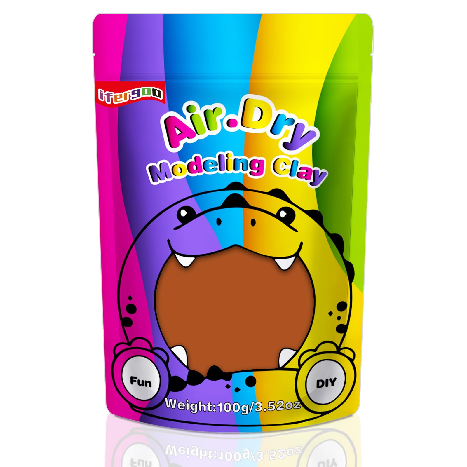 iFergoo Air Dry Clay, Brown Modeling Clay, 3.52oz/100g, Kids 3+, Brown Clay, 100g/3.5oz
