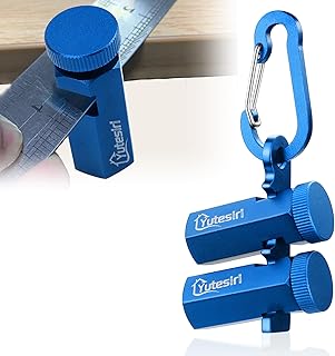 Stair Gauges for Framing Square, Tall Stair Gauges Knobs Tool for Circular Saw with Holder and Karabiner, Stair Gauge Knobs for Carpentry Squares Stair, Rafter Gauge Clamps (Blue)