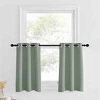 Vista 231 de NICETOWN - Cortinas opacas graduadas para ventanas pequeñas del baño, cortinas de privacidad de 30 pulgadas de largo para mini lavandería y cocina