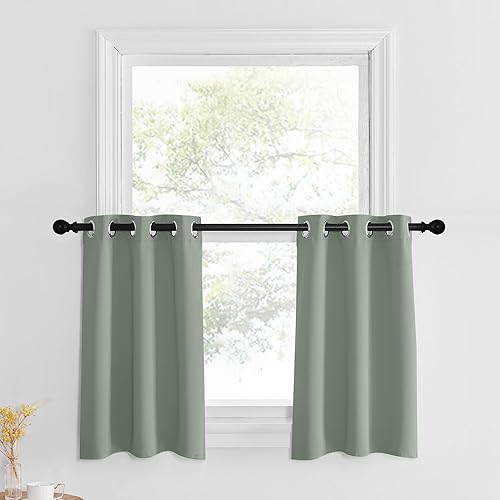 Miniatura 237 de NICETOWN Cortinas Opacas para Ventana de Guardería - Tratamiento de Ventana con Parte Superior de Ojales, Paneles de Cortinas Opacas (Verde Biscotti