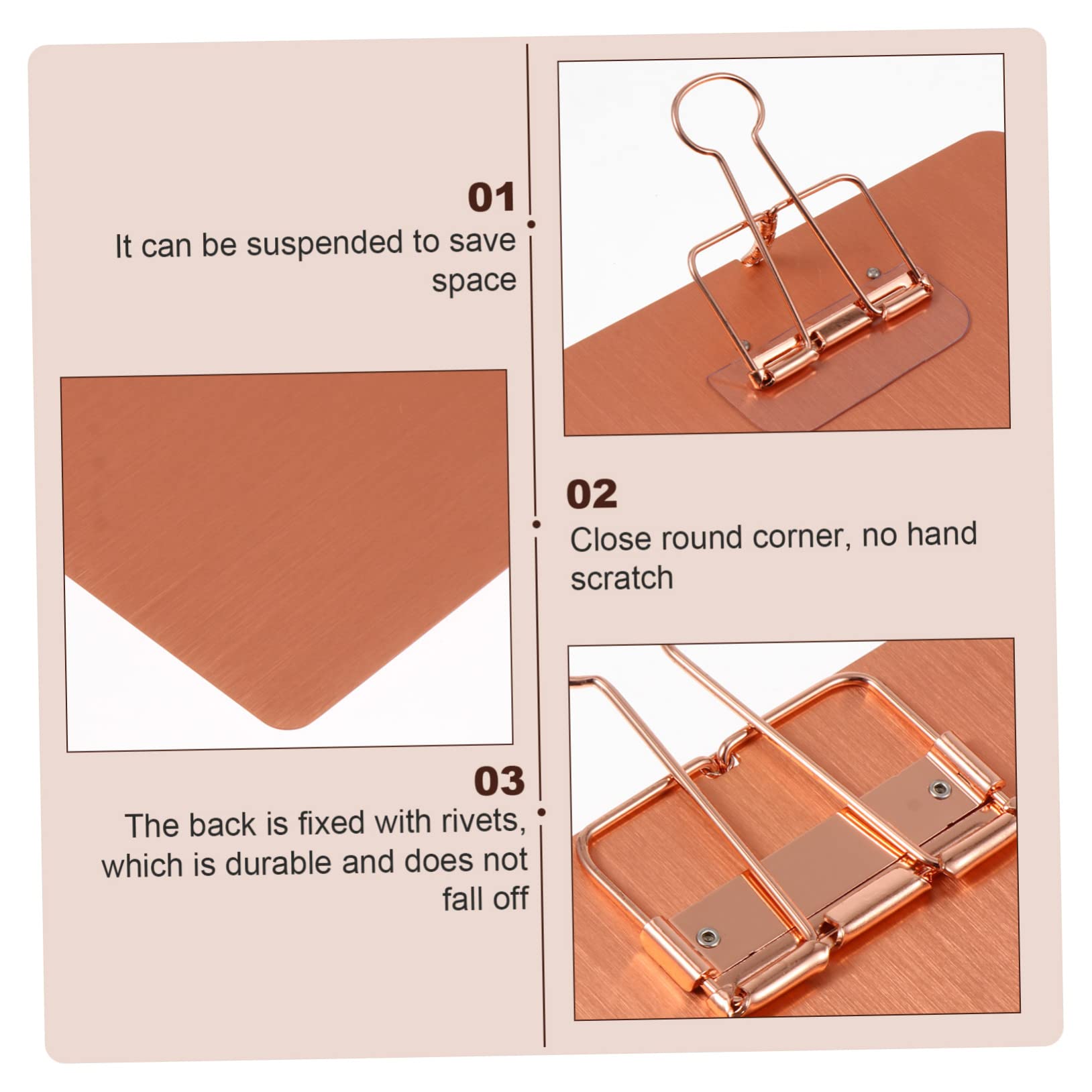 EXCEART 10 Piezas Férula A5 Note portapapeles con agujero para colgar silla plegable para casa de muñecas writing tablet Tablilla de escritura A menú blocs de notas portapapeles a5 Metal