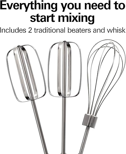 Miniatura 3 de Hamilton Beach Batidora de mano eléctrica, 6 velocidades + botón de agitación, 300 vatios de potencia máxima para una mezcla potente, incluye