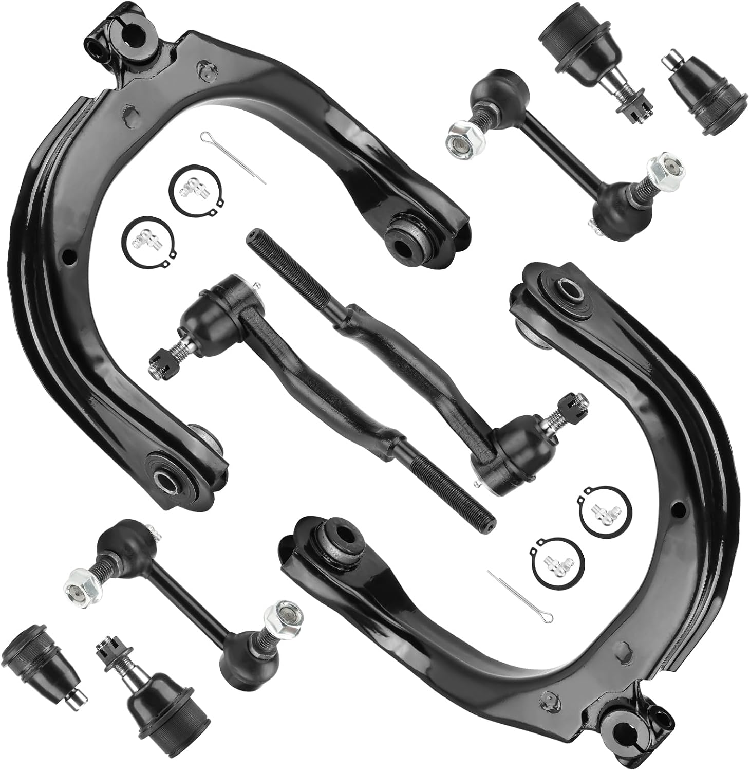 10pc Front Upper Control Arms Suspension Kit Fit for Buick for Rainier 2004-2007 Fit for Chevrolet for SSR for Trailblazer EXT for Envoy XL 2003-2006 Fit for GMC for Envoy for Trailblazer 2003-2009
